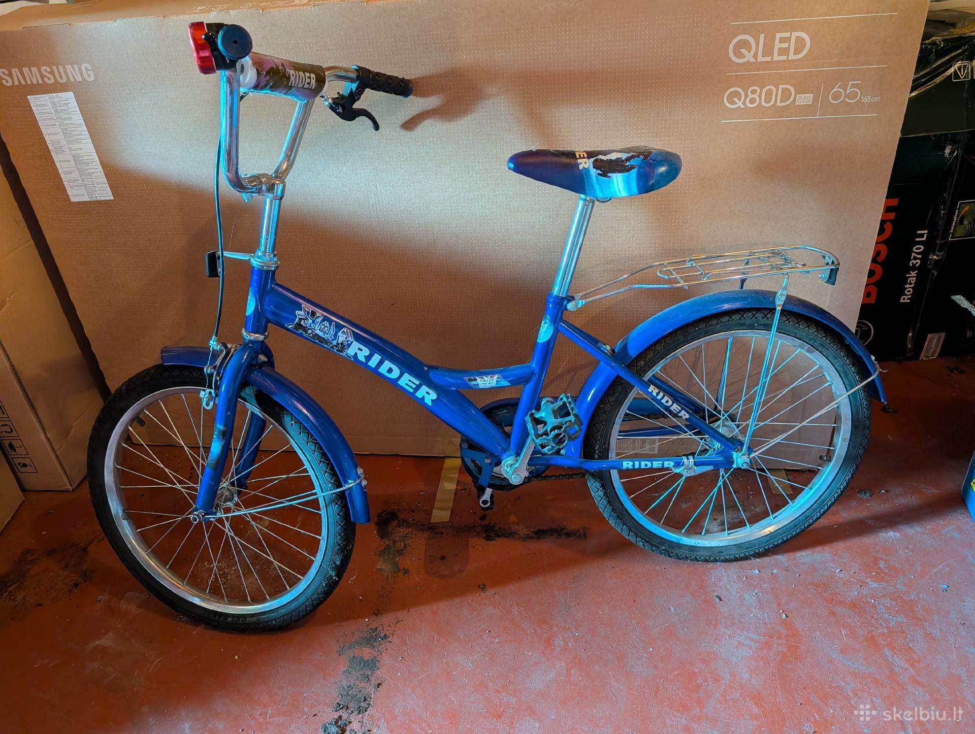 Vaikiškas dviratis Rider (su šalmu ir ratukais)