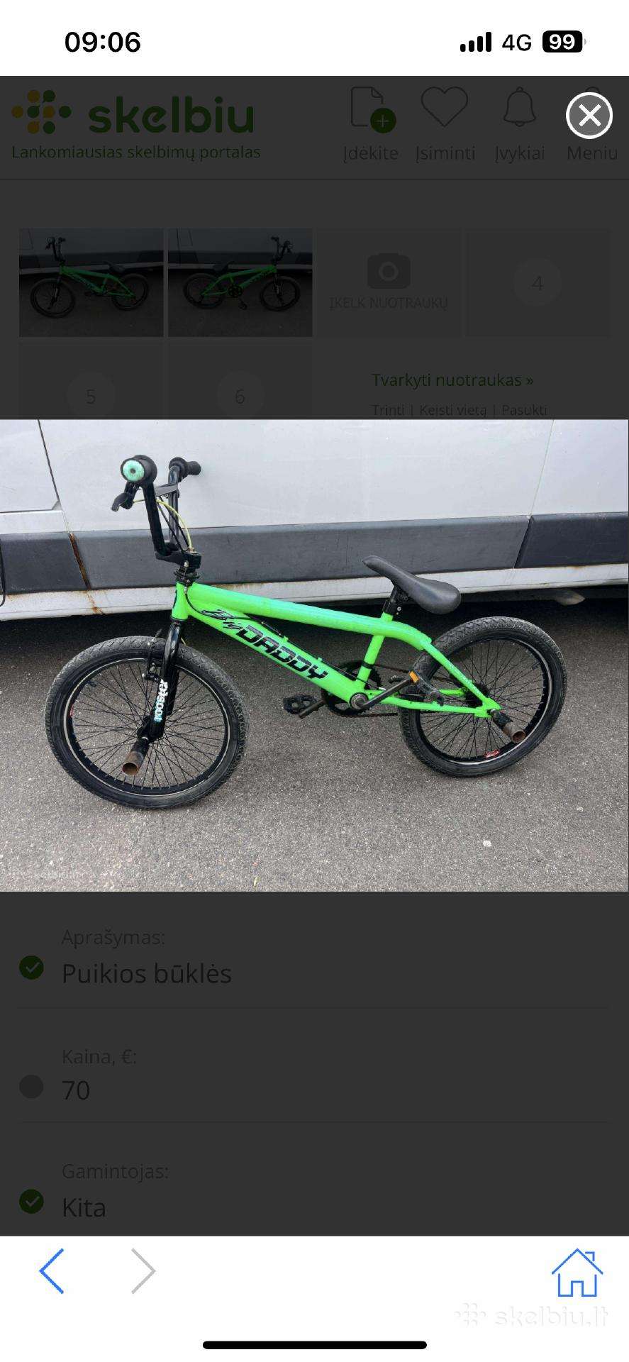 BMX dviratis, tvarkingas.