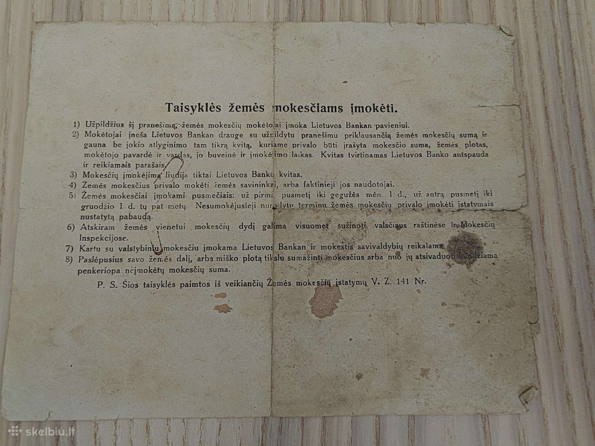 Taisyklės žemės mokesčiams mokėti