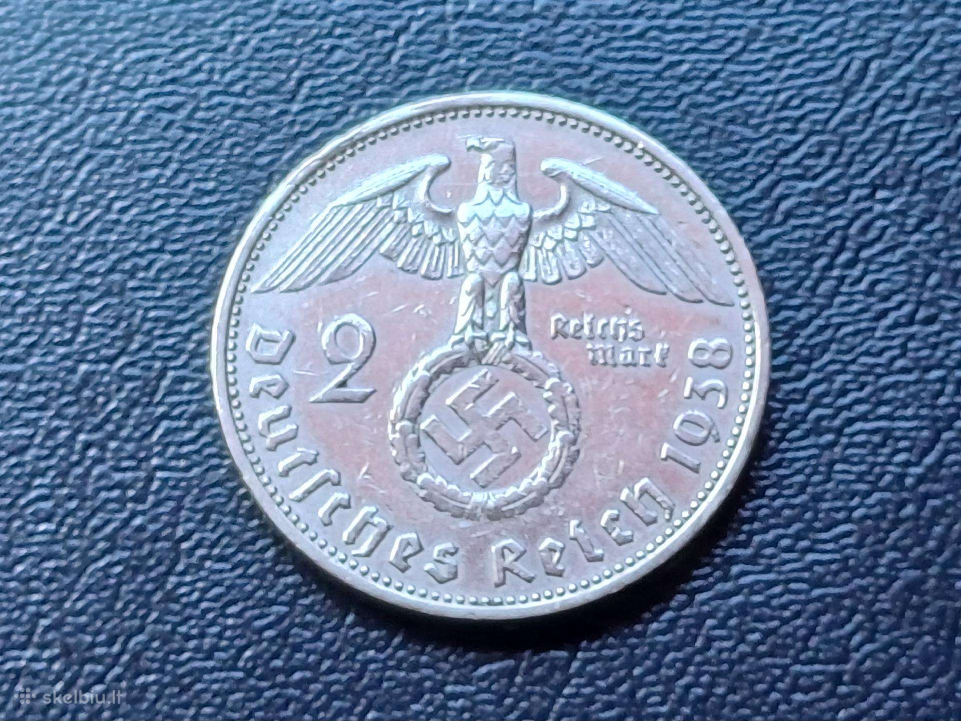 2 markes 1938m. Vokietija sidabras