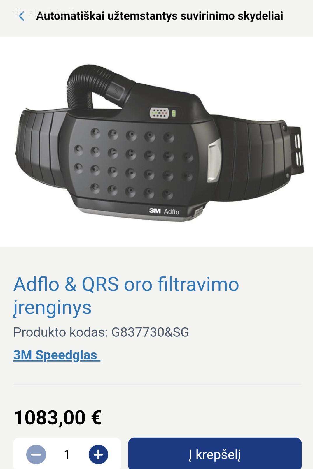 Suvirintojo oro filtras