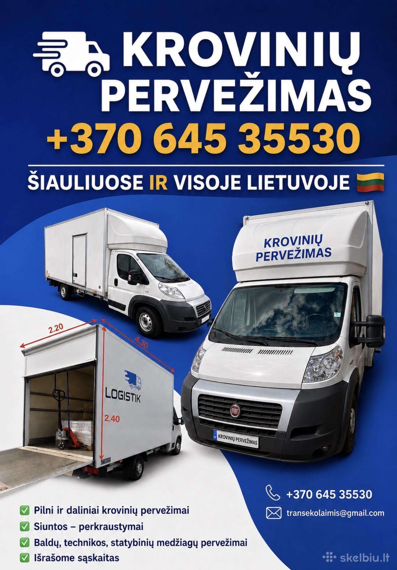 Kroviniu pervezimas Siauliuose ir Lietuvoje 24/7