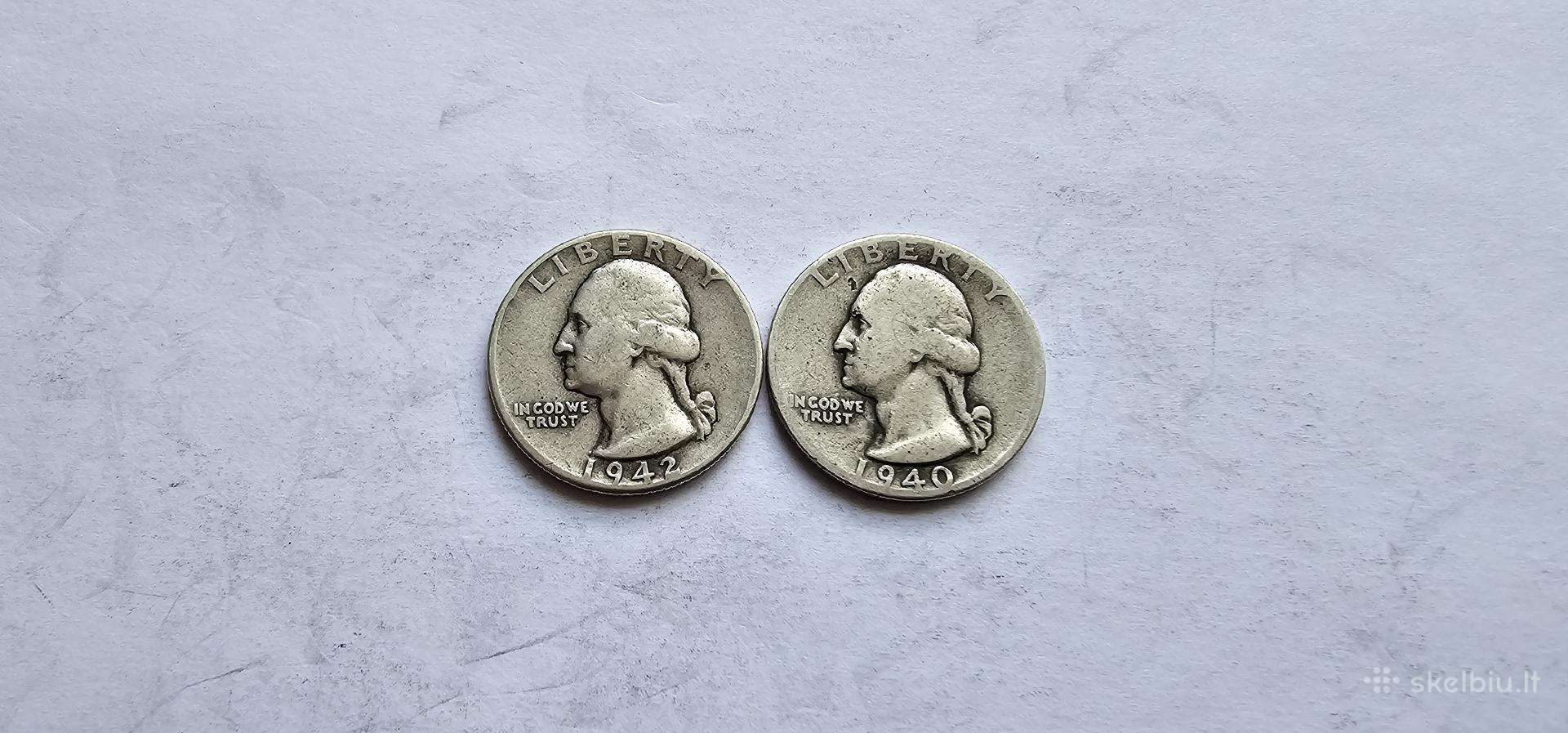 1940-1942 1/4 dolerio 2vnt