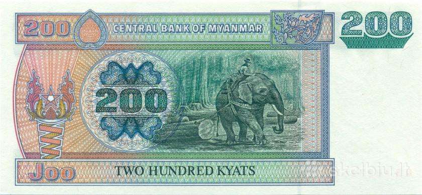 Burma (Myanmar) 200 kyats 2004. Unc. P