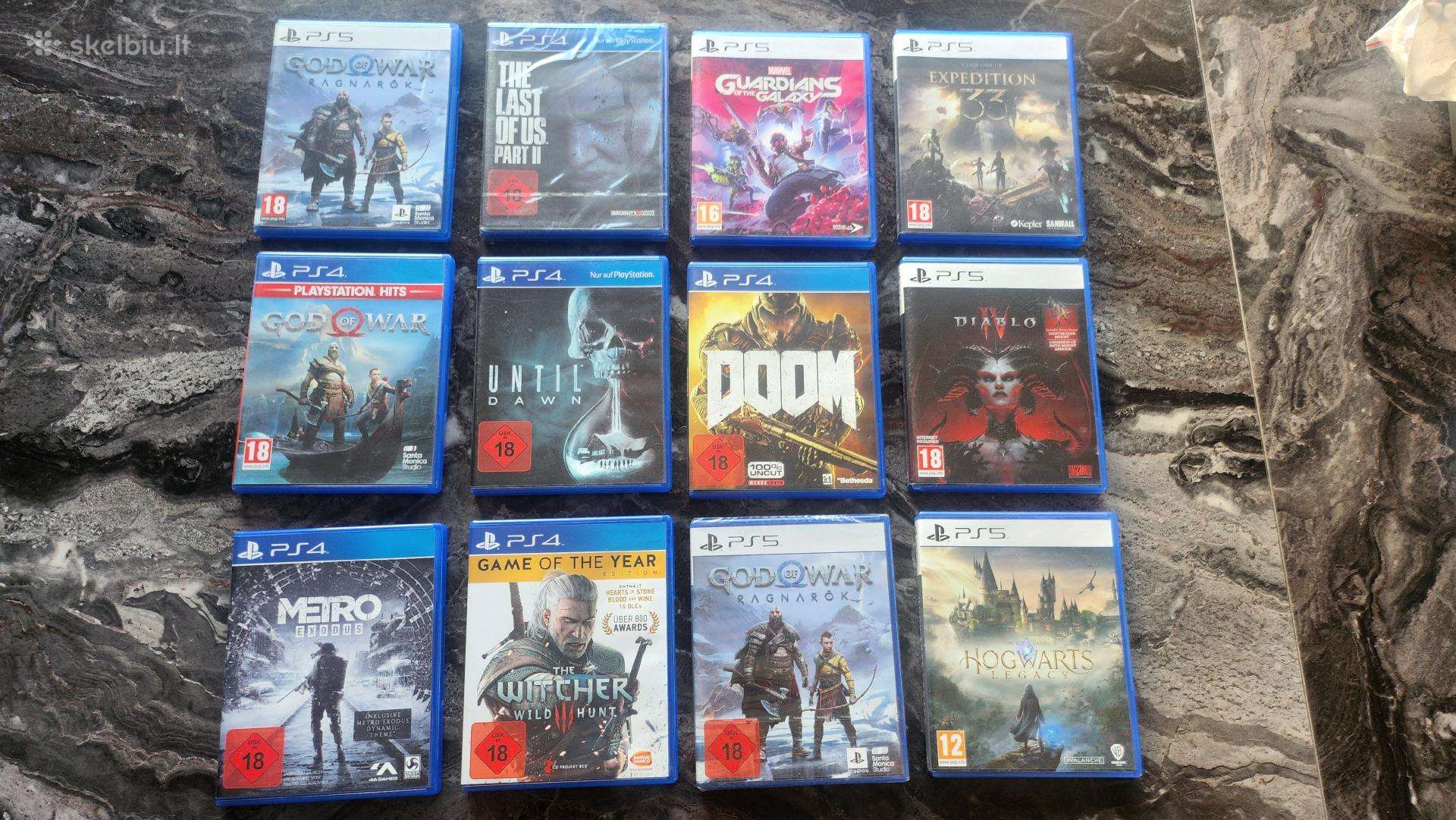 Ps5 mažai naudoti diskai.