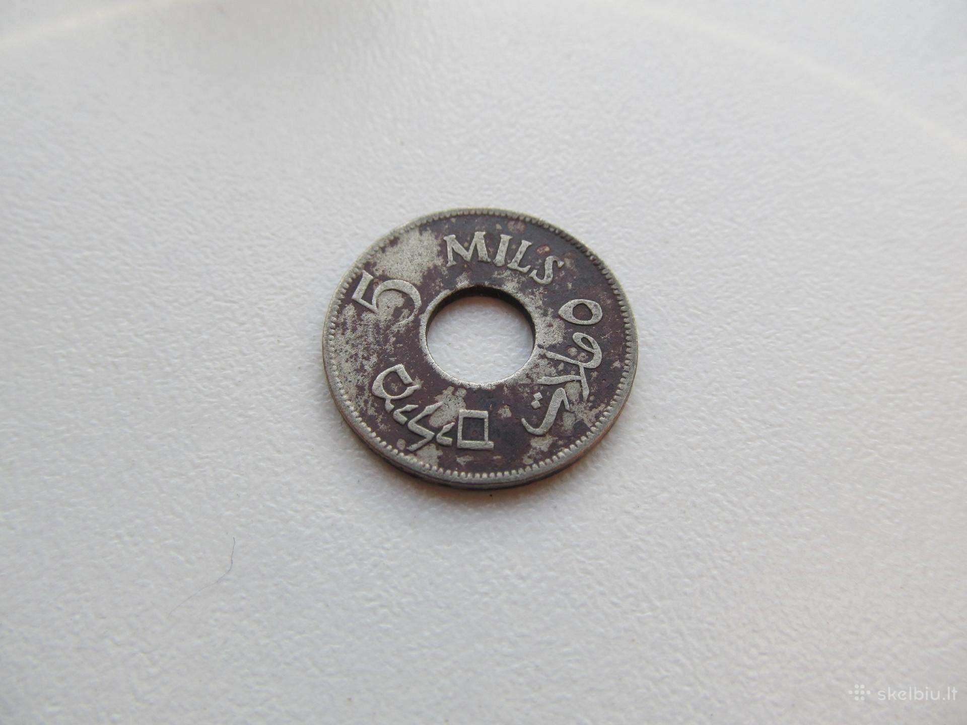 5 mils , Palestina , 1927