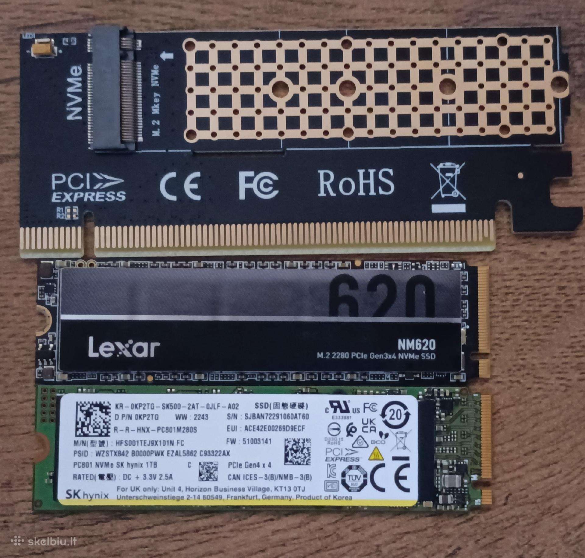 Nvme m.2 1tb, HDD 30tb, SSD 14vnt