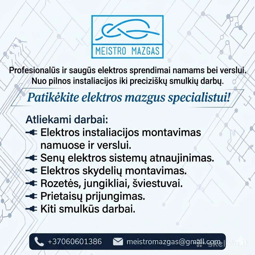 Elektriko paslaugos Vilniuje