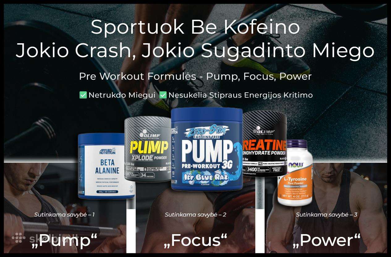 Papildai Sportui Be Kofeino Pre Workout