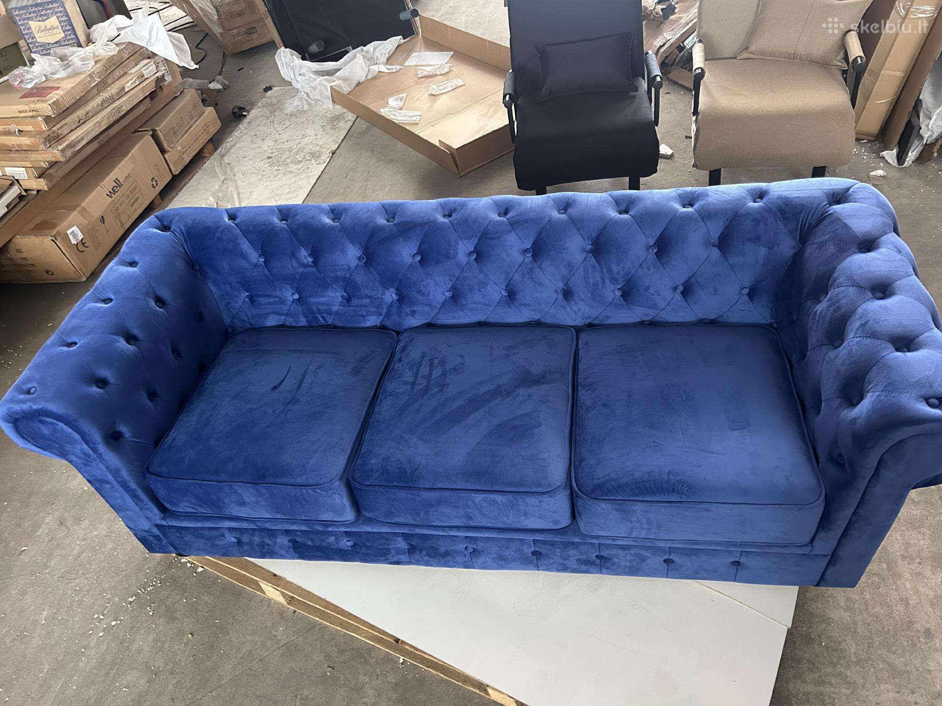 Nauji Chesterfield sofa ir fotelis