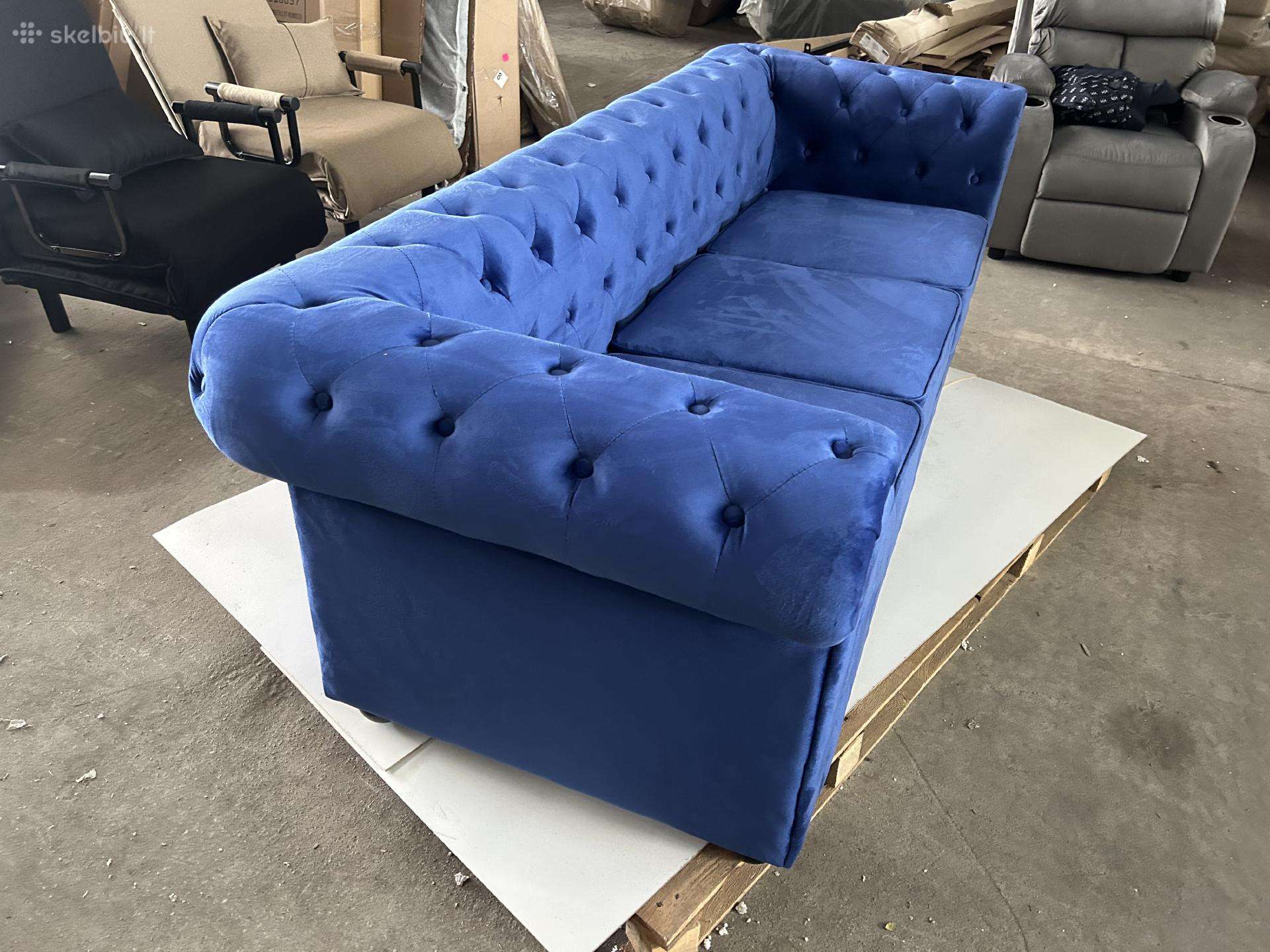 Nauji chesterfield baldai, sofa ir fotelis