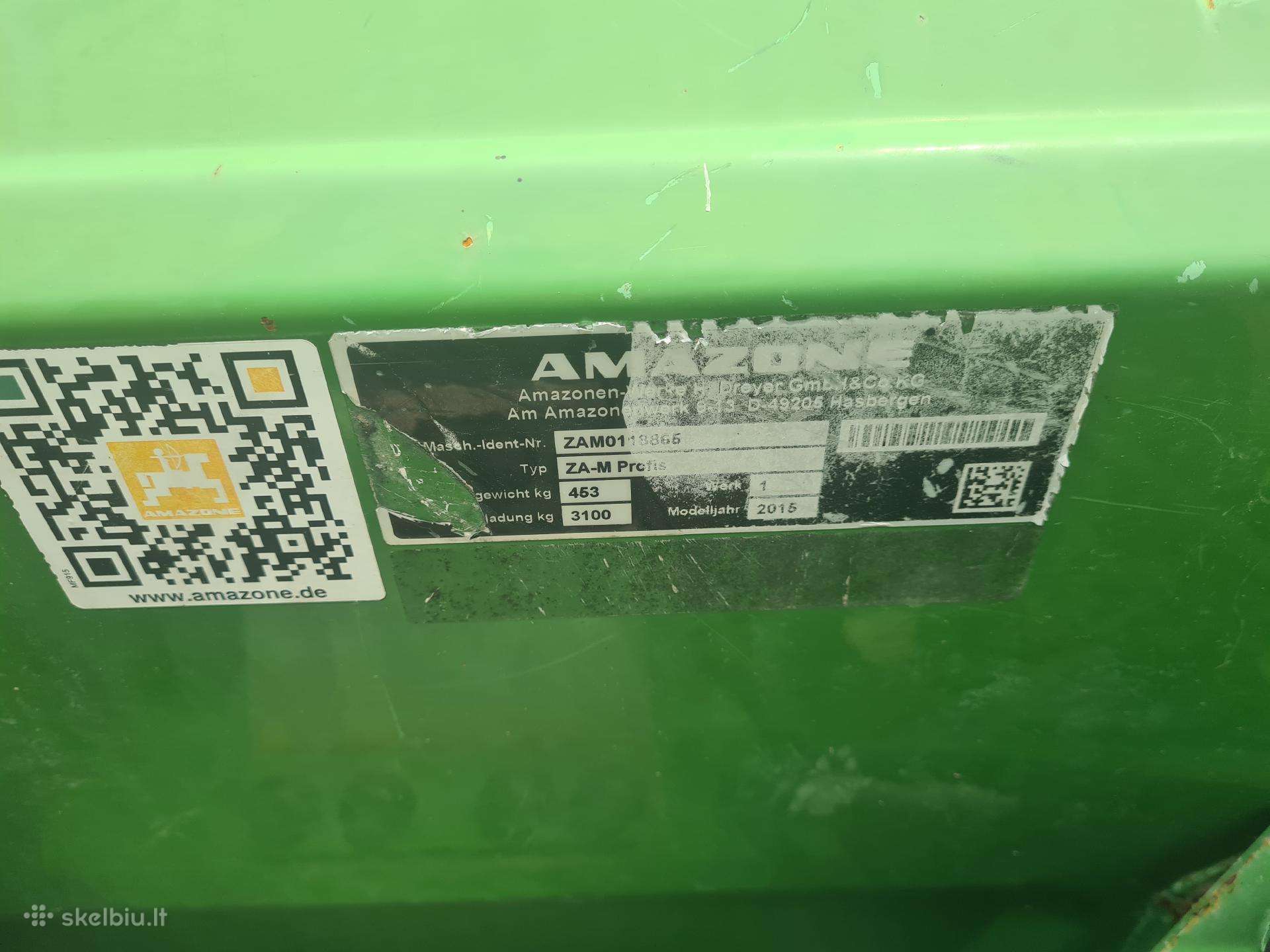 Amazone 1500, barstytuvai