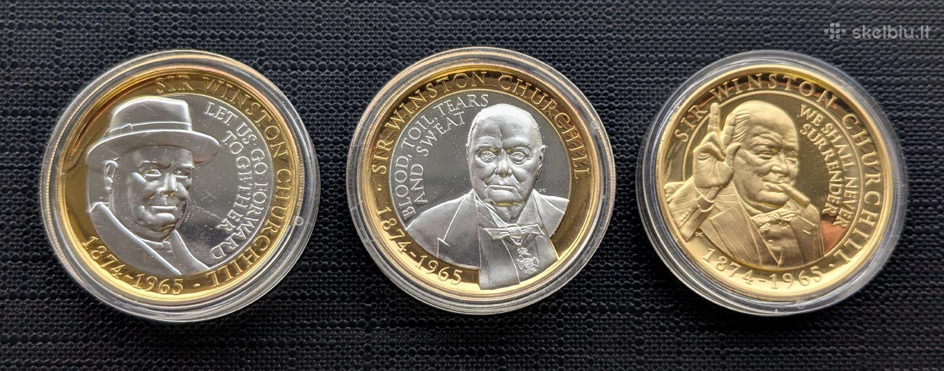 Gibraltaras, 2 pounds ir 1 crown (W. Churchill)