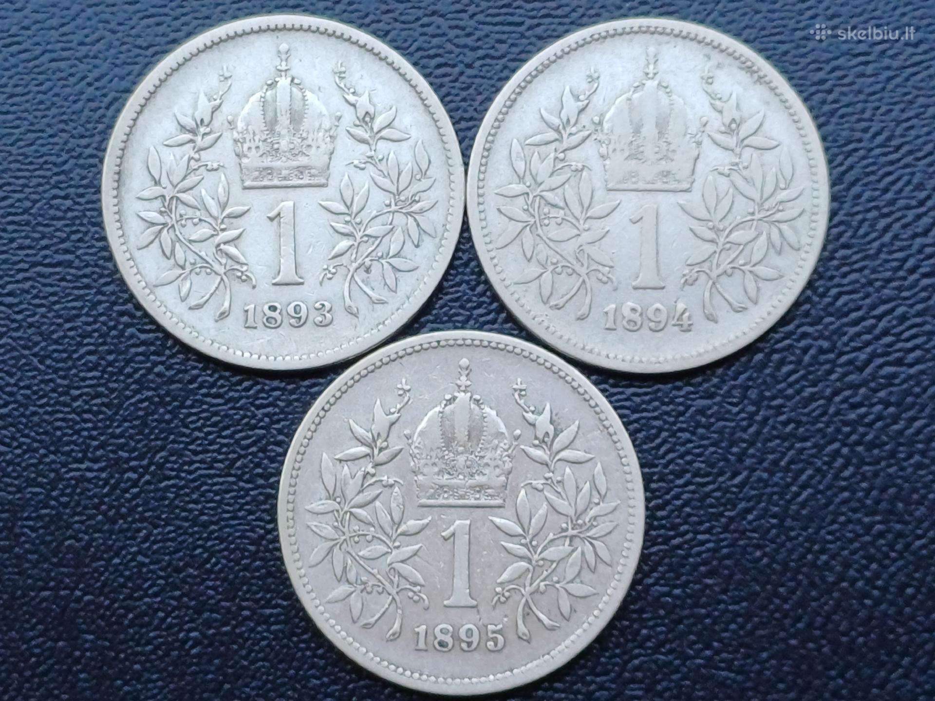 1 krona 1893-95m. Austrija sidabras