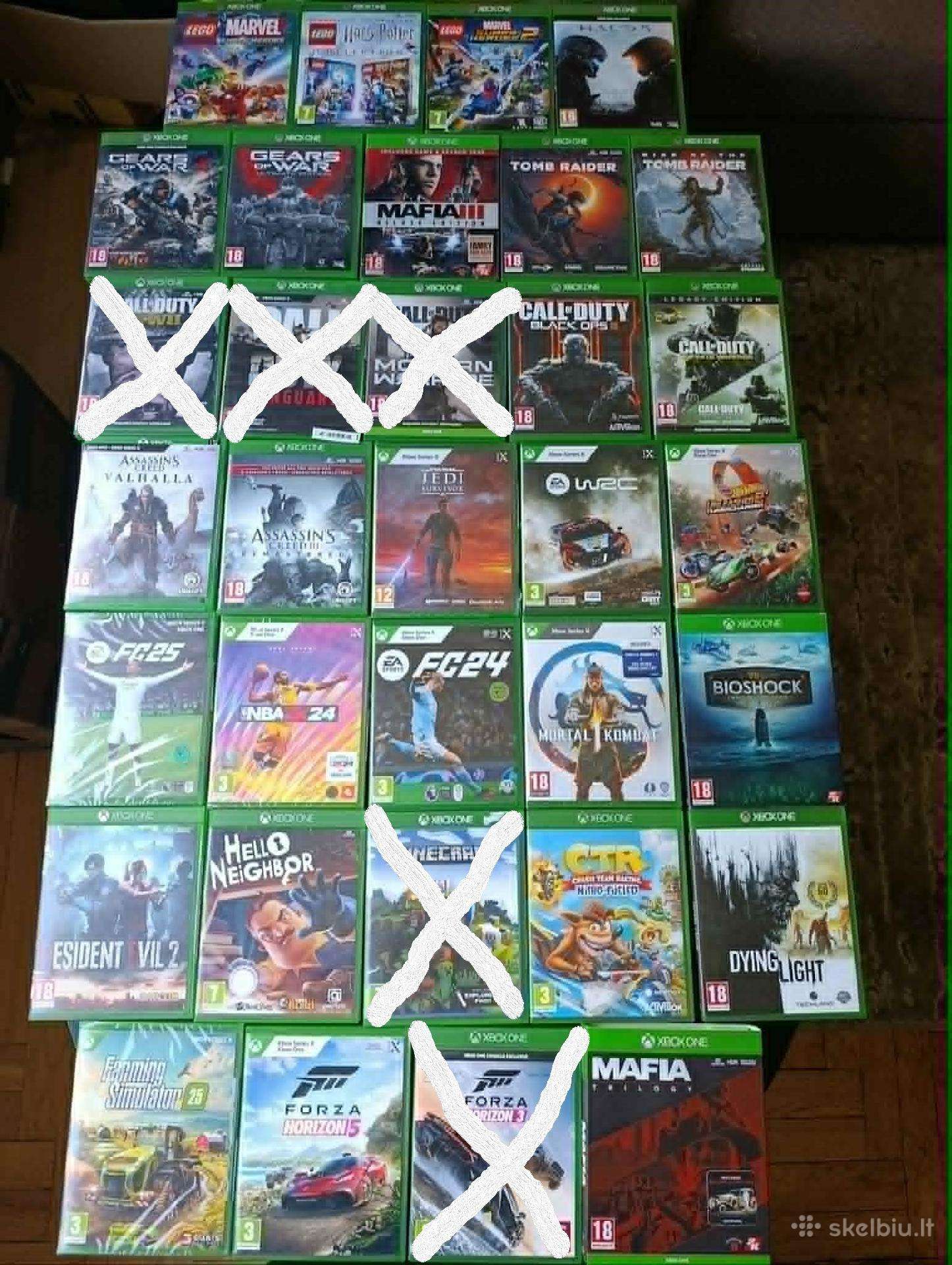 Xbox One S, X ir Series X žaidimai ir pultas