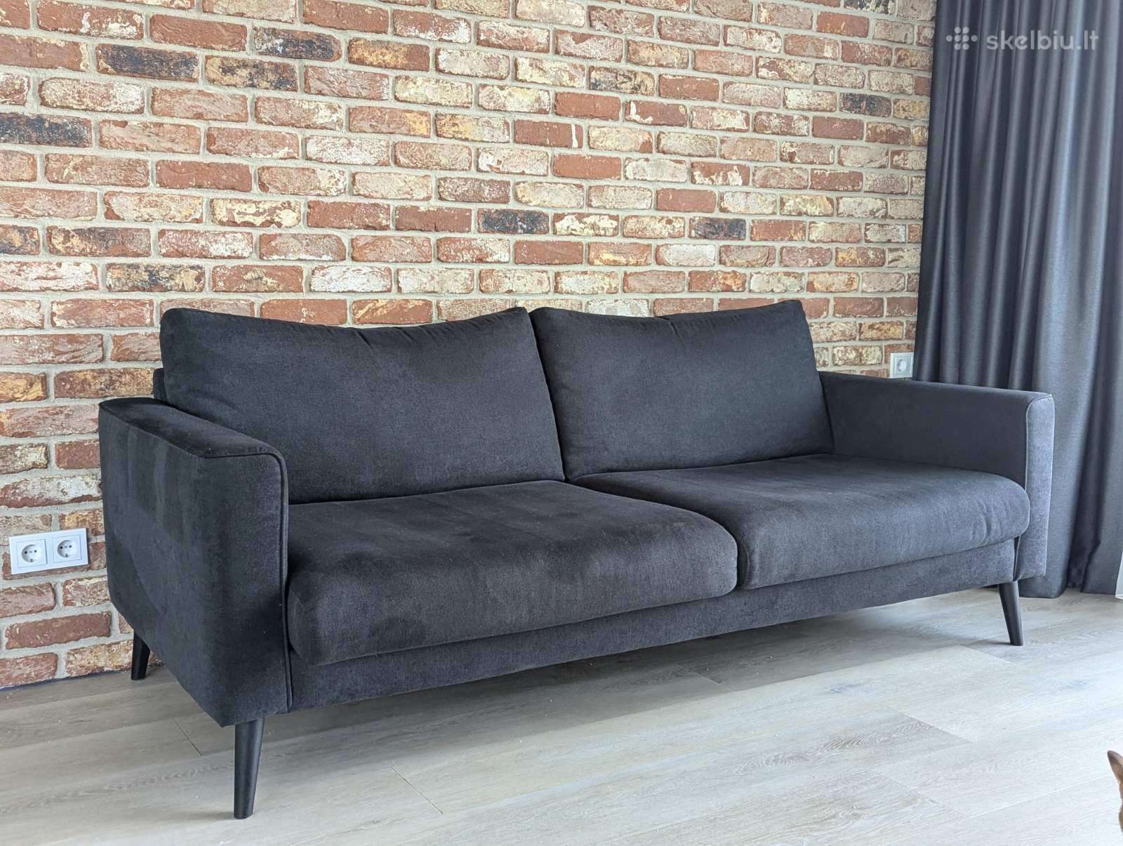 Antracito spalvos sofa, 205 cm