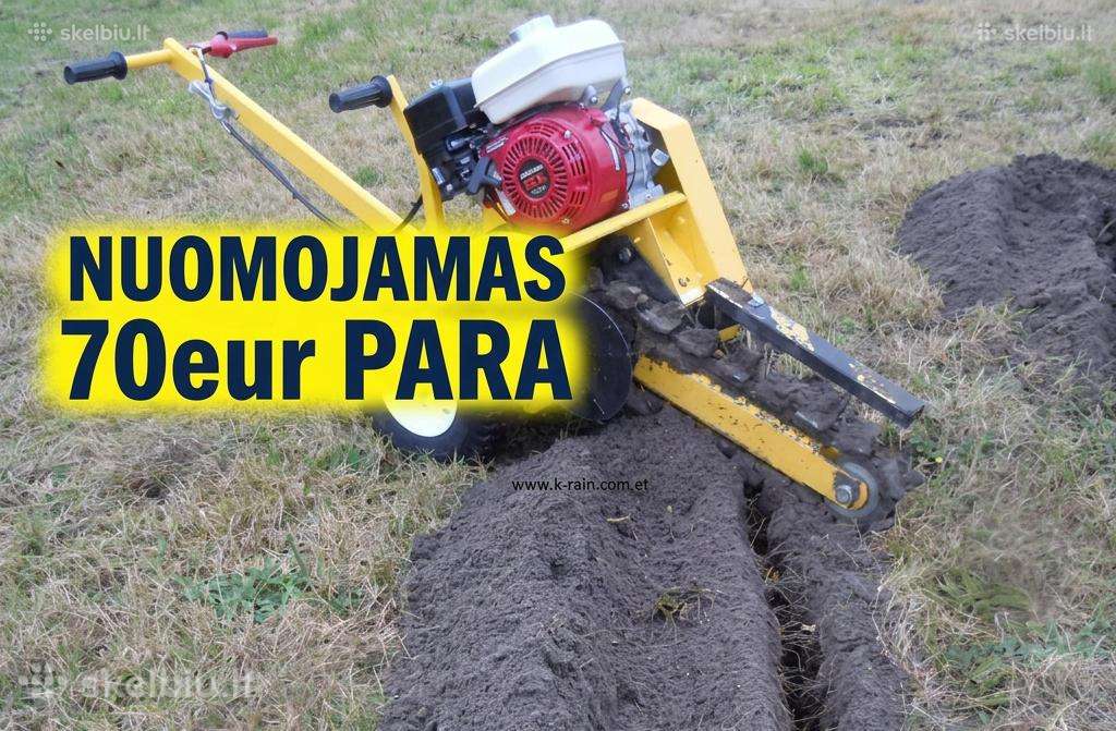 Tranšėjų kasimo mašinos nuoma su pristatymu