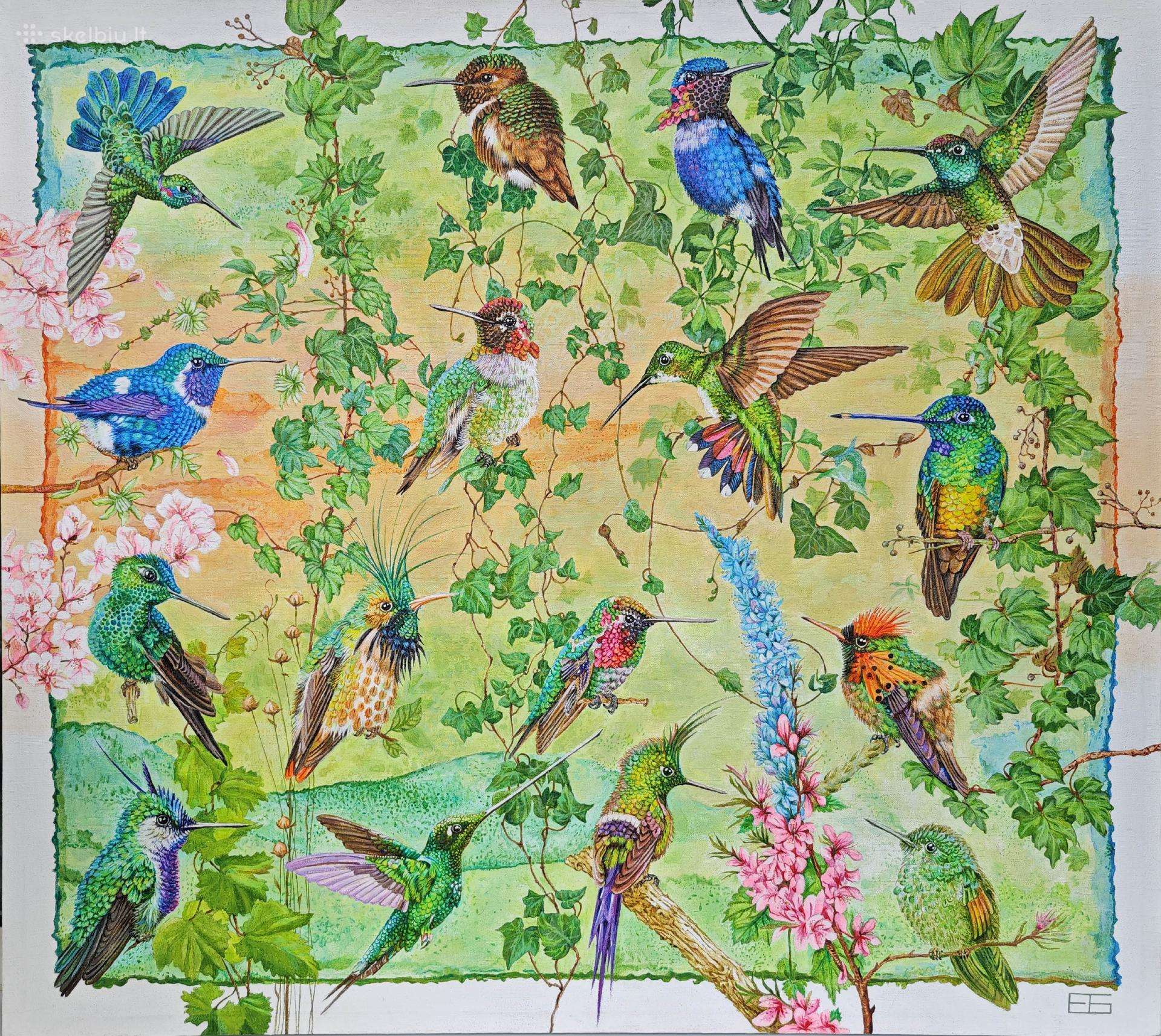 Tapybos darbas akrilu 67x74, drobė, lakas