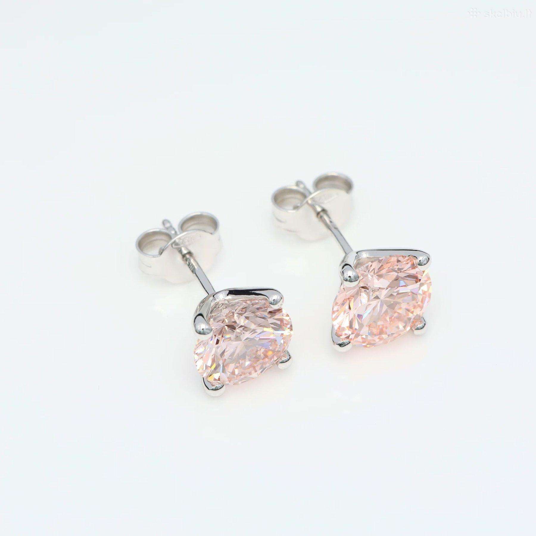 Aukso(750) auskarai su rožiniais deimantais (3,3ct