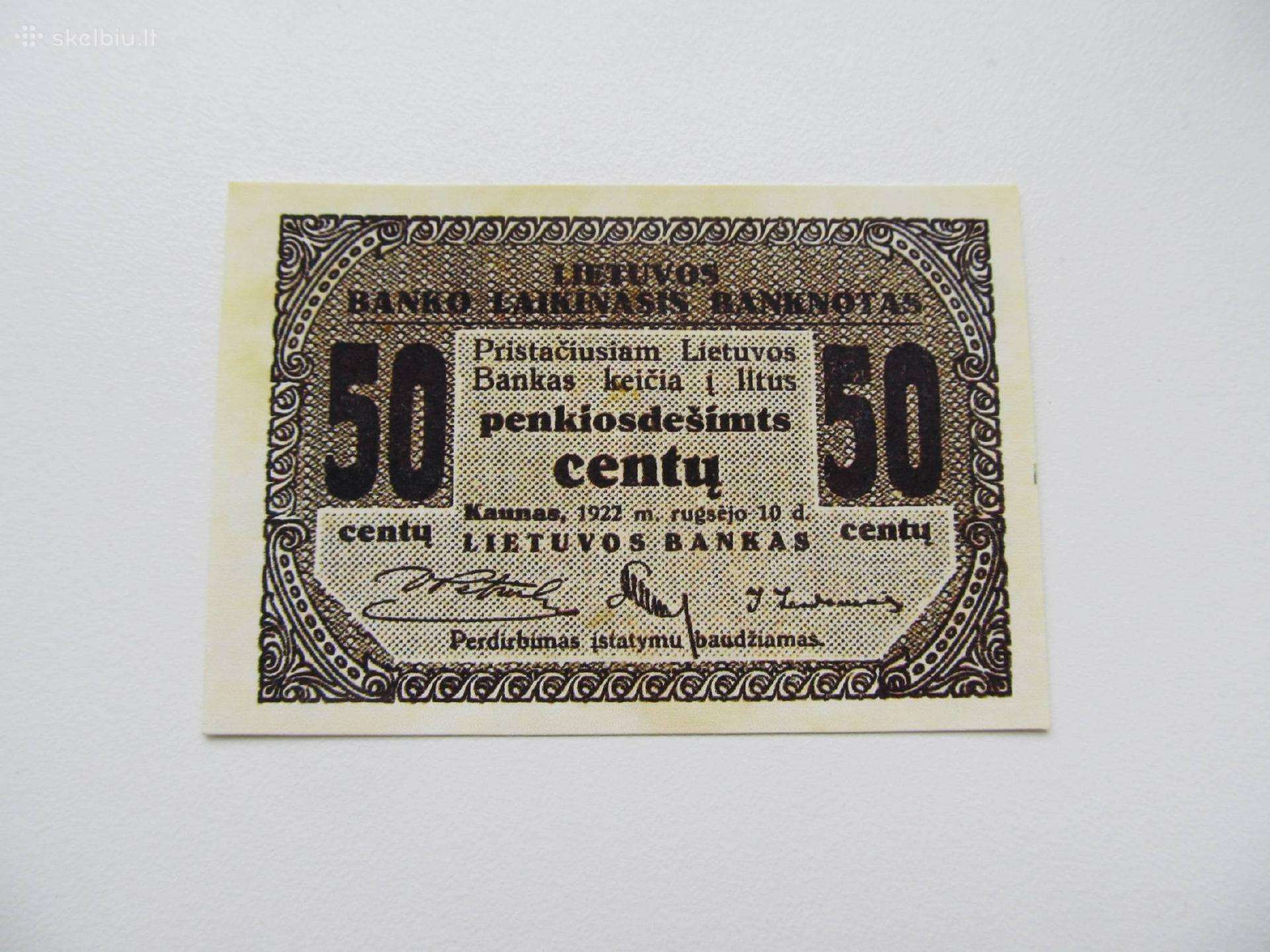 50 centu , Lietuva , 1922 rugsėjis