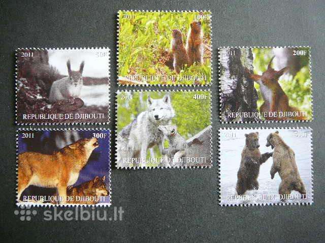 Vilkai Voveres Meskos Dzibutis 2011 Mnh d2120