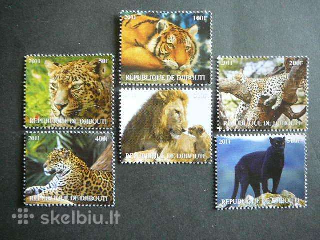 Liutai Tigrai Panteros Dzibutis 2011 Mnh d2116