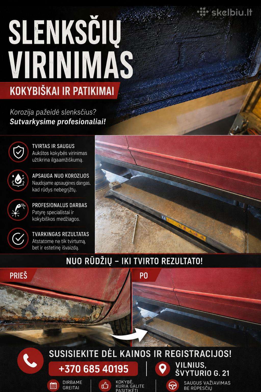 Slenksciu virinimas,kebulu remontas,
