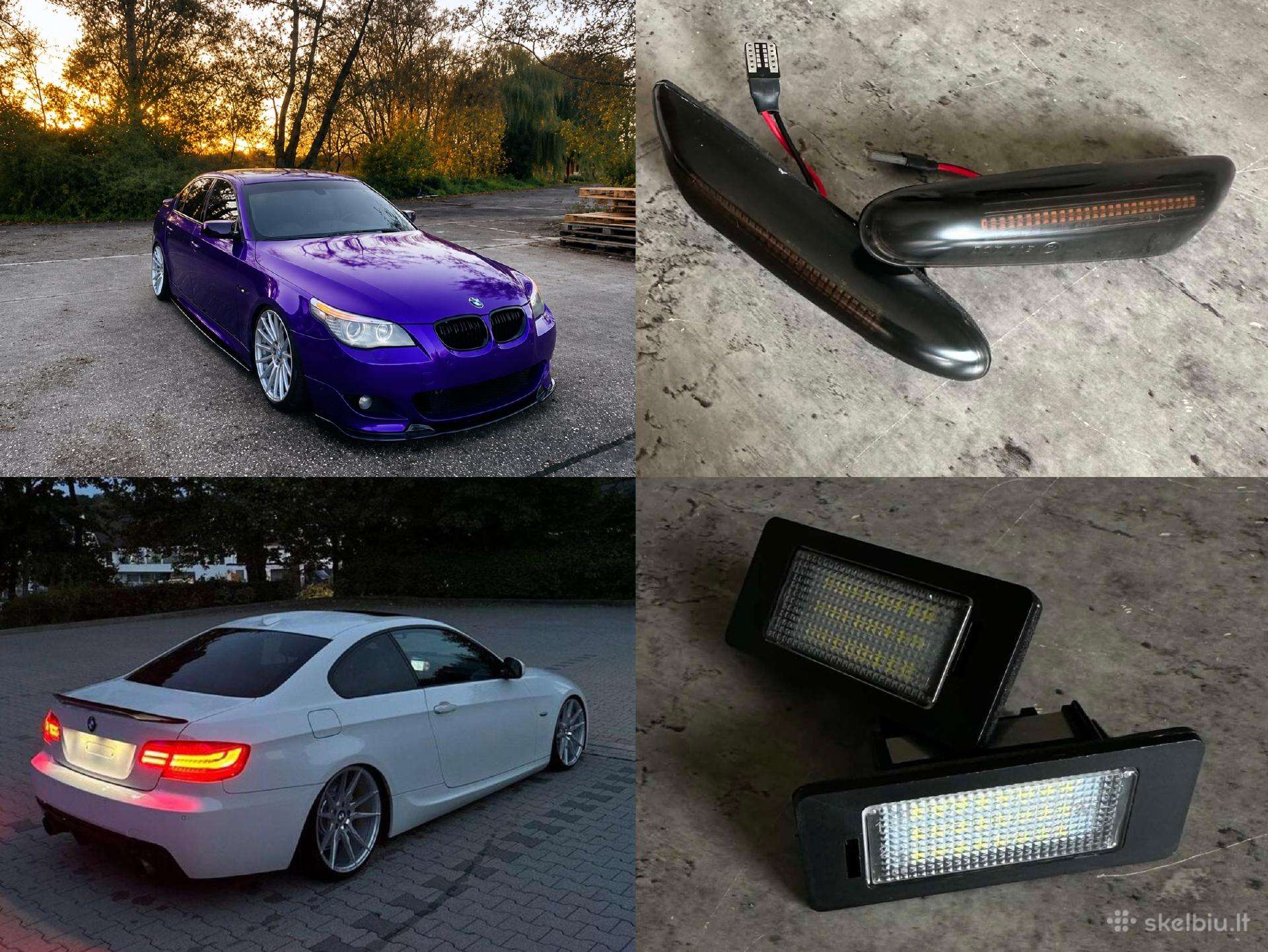 Bmw LED numerių apšvietimas, posūkiai E60 E90