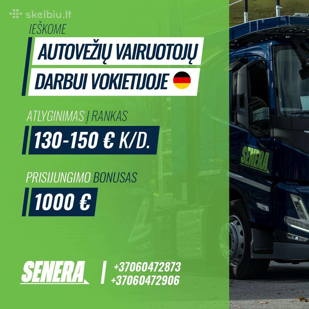 Autovežio vairuotojui - darbas Vokietijoje
