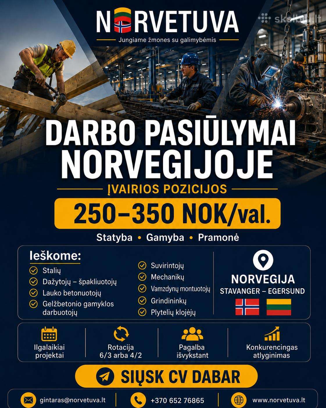 Darbas Norvegijoje