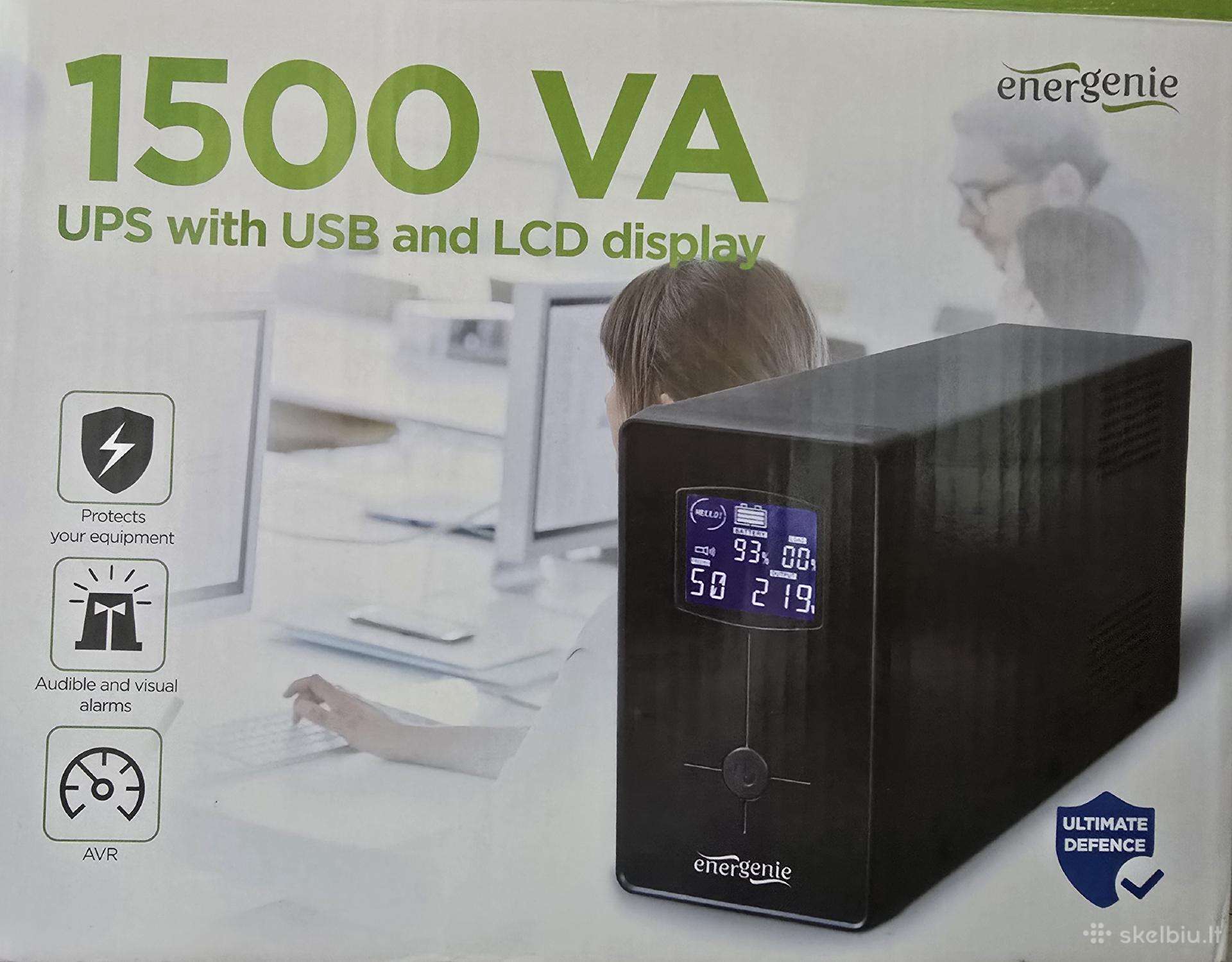 Apynaujas Gembird Ups with LCD Display 1500va 900w