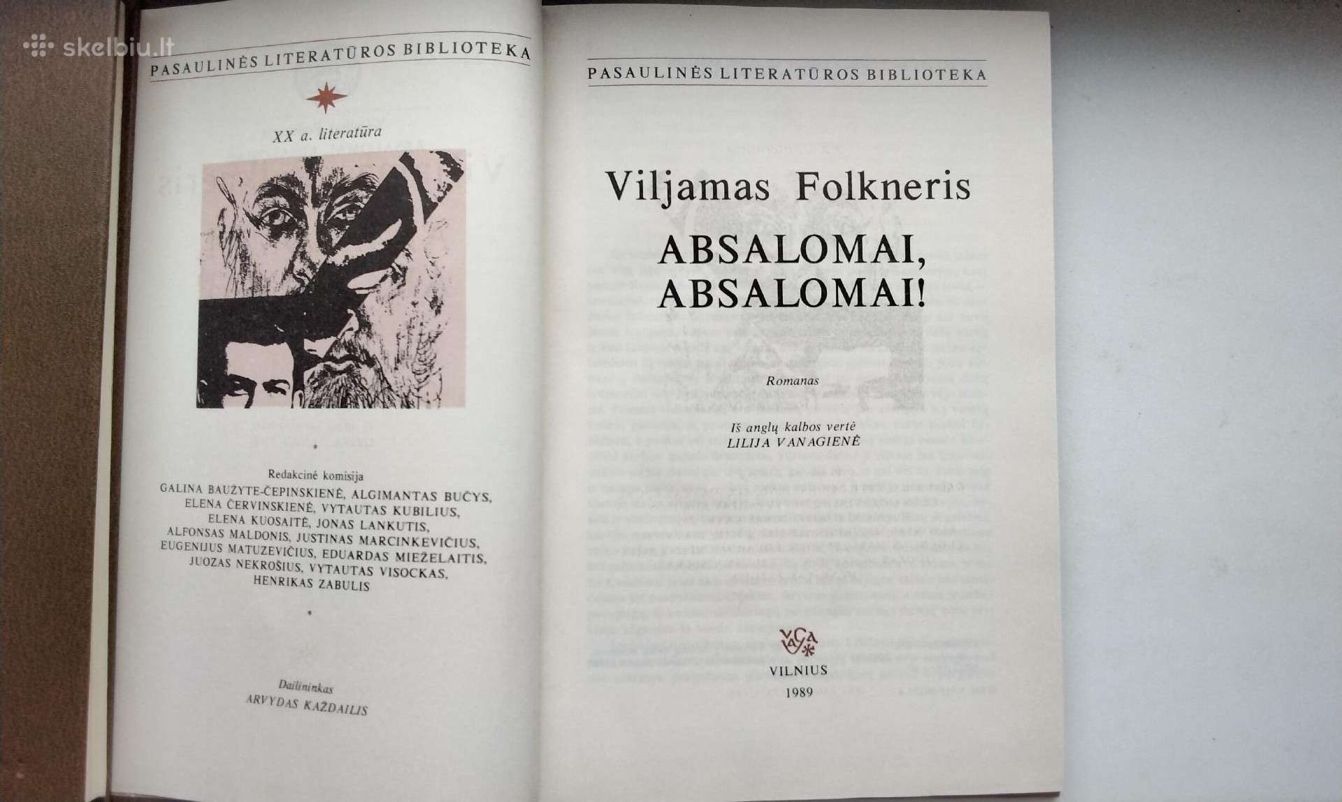V. Folkneris. Absalomai, Absalomai! 1989 m. leid.