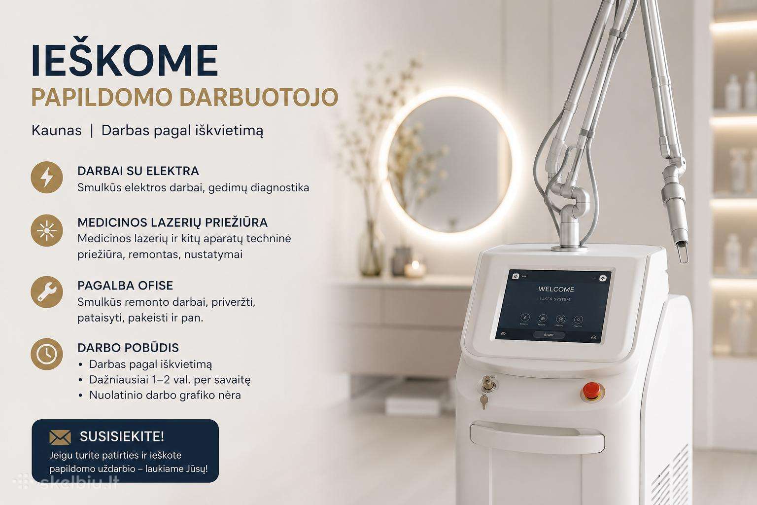 Papildomas darbuotojas - elektrikas