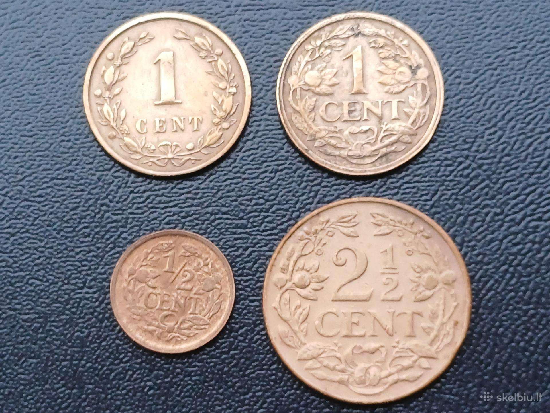1/2, 1, 2 1/2 cento. Nyderlandai