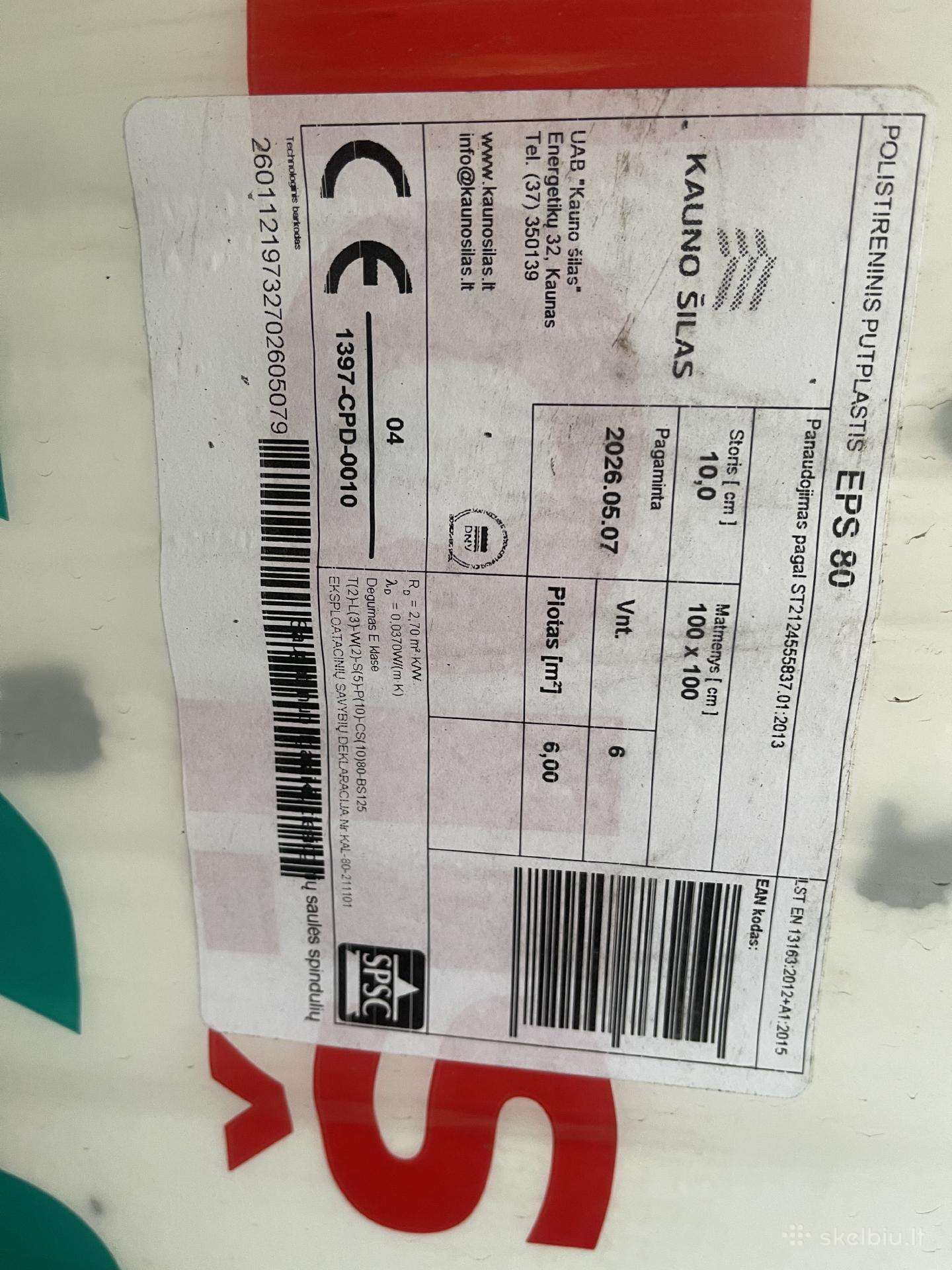 Polistirolas eps80 baltas