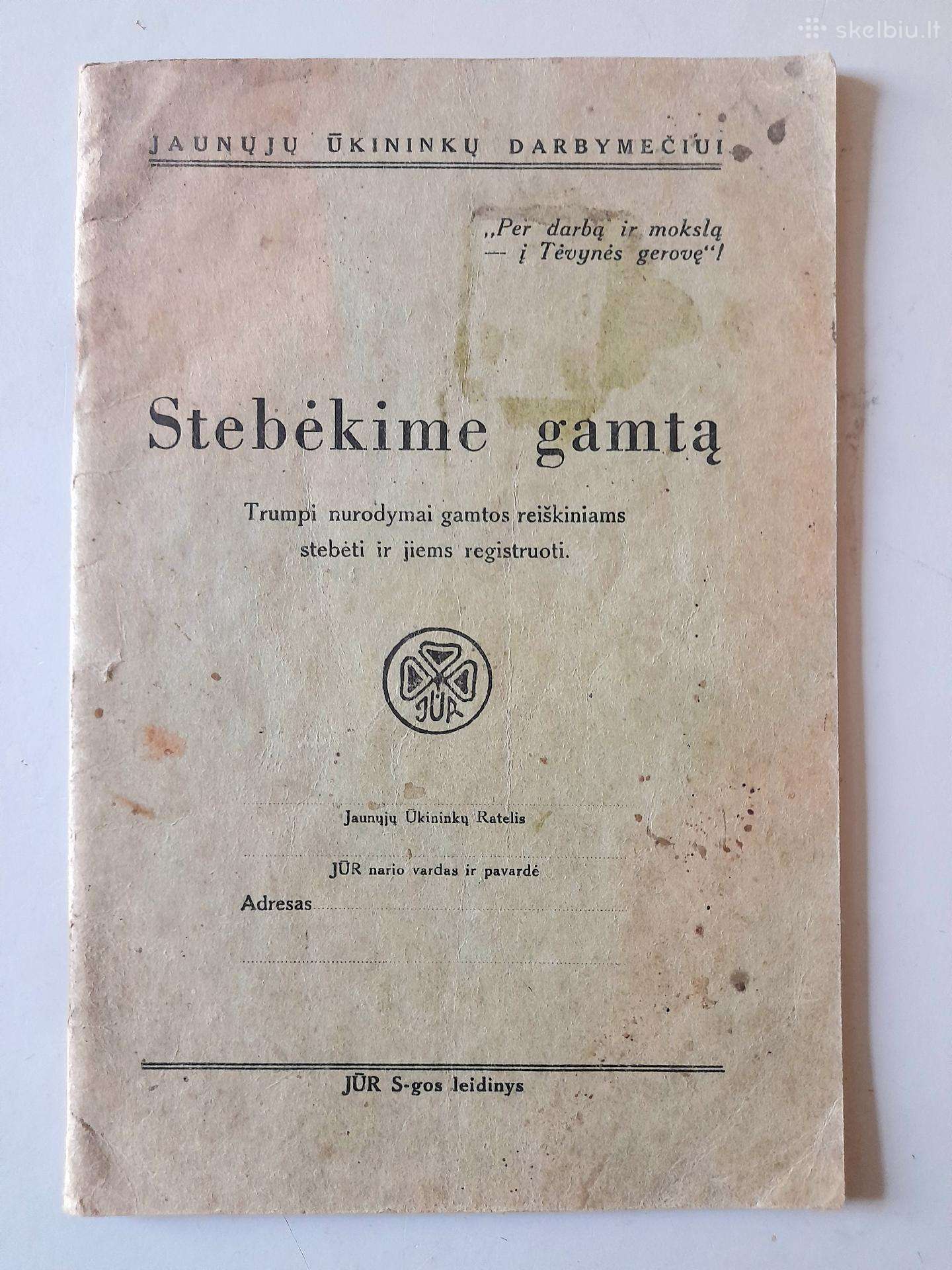 Prieškario knygelė "Stebėkime gamtą"