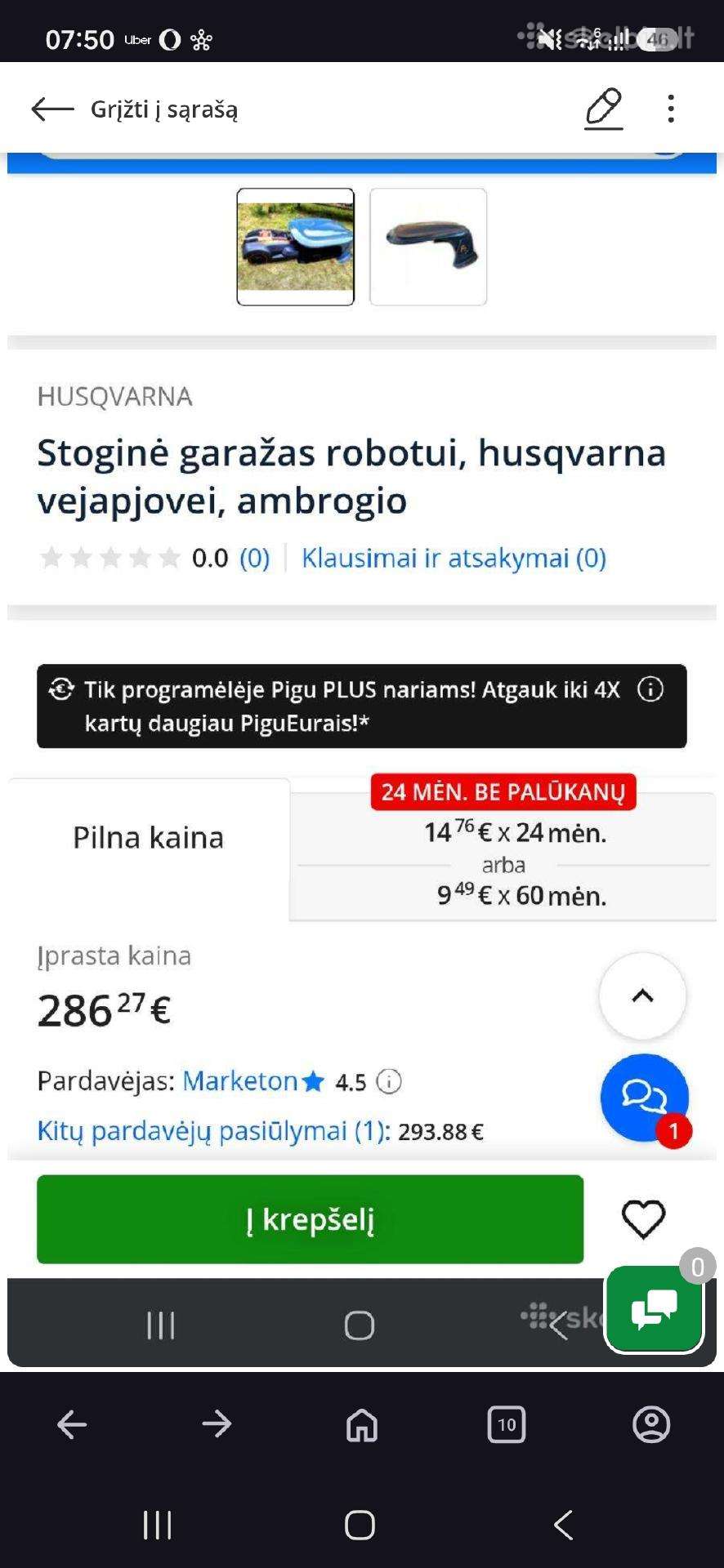 Originalus roboto zoliapjoves Ambrogio Zr garažas