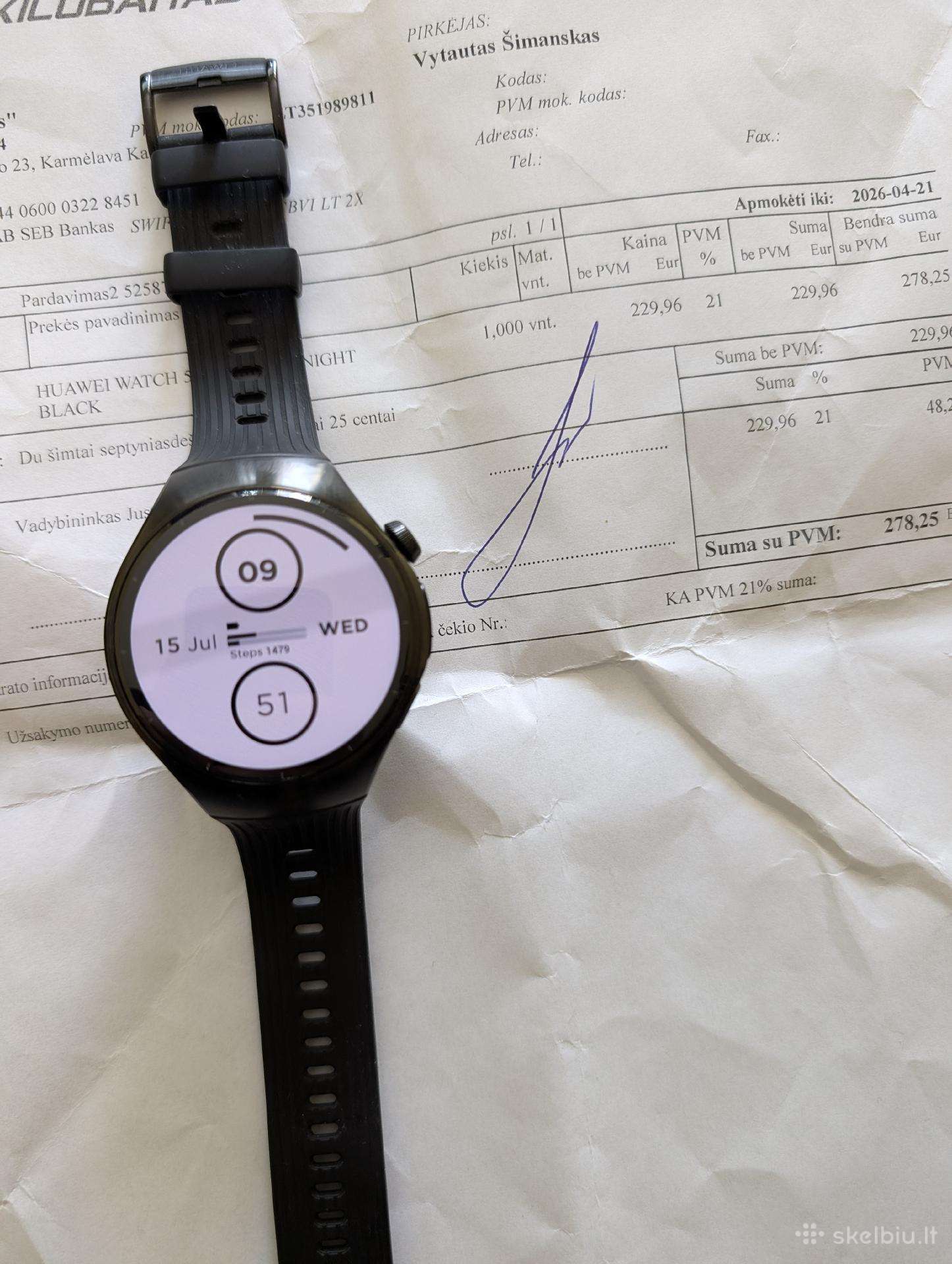 Huawei watch 5 idealios būklės