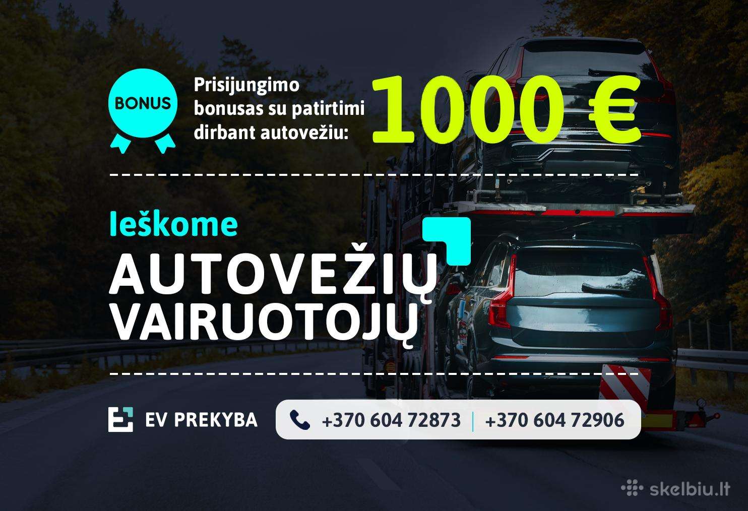 Darbas autovežio vairuotojams(-joms)