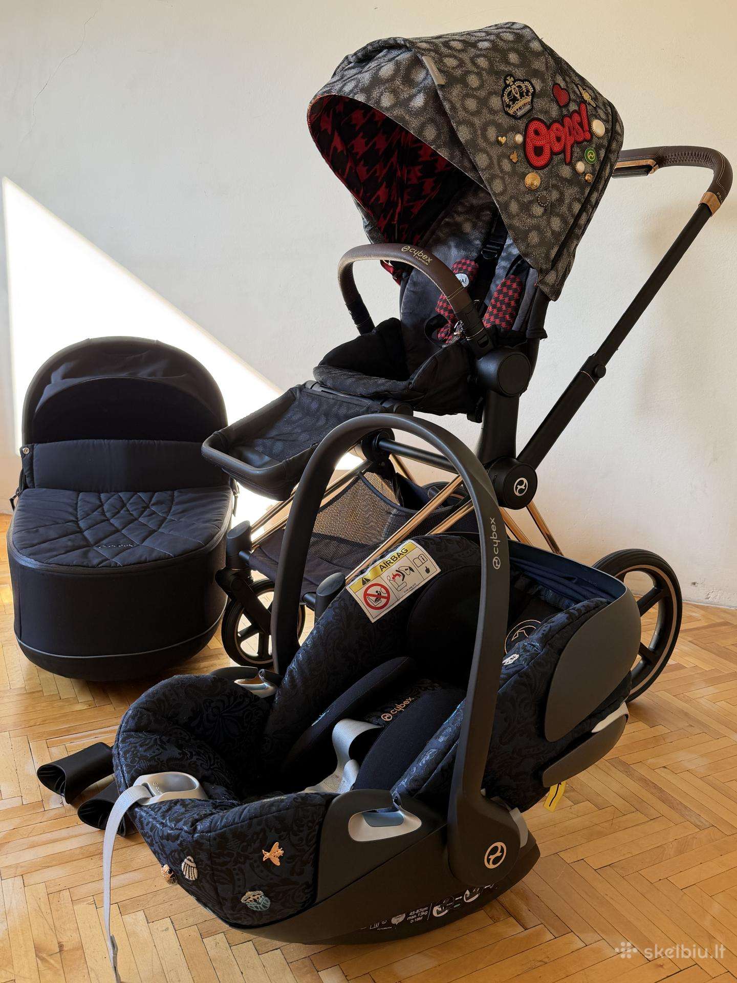 Cybex priam 3 in 1 vežimėlio komplektas