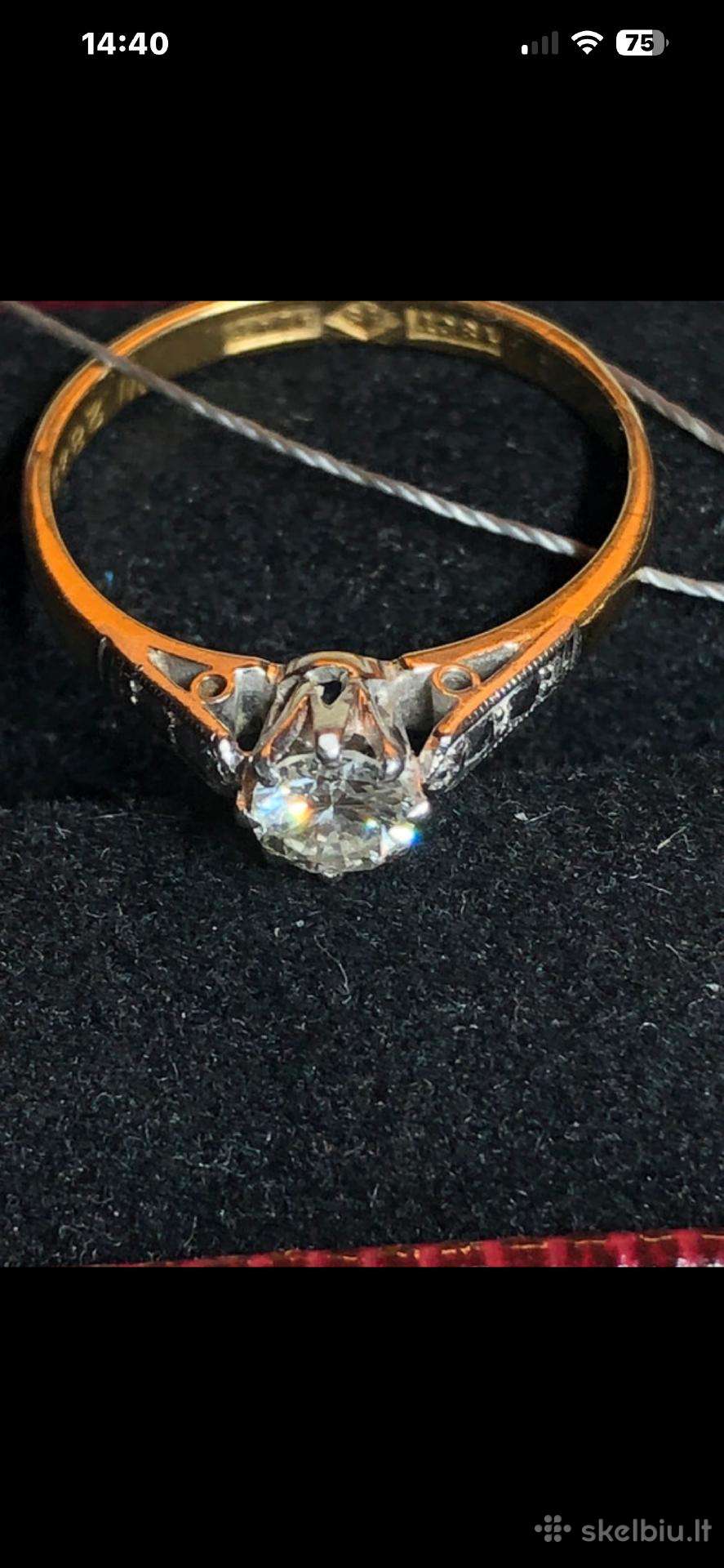Platina, 750 auksas, Vs1, 0,34 ct.