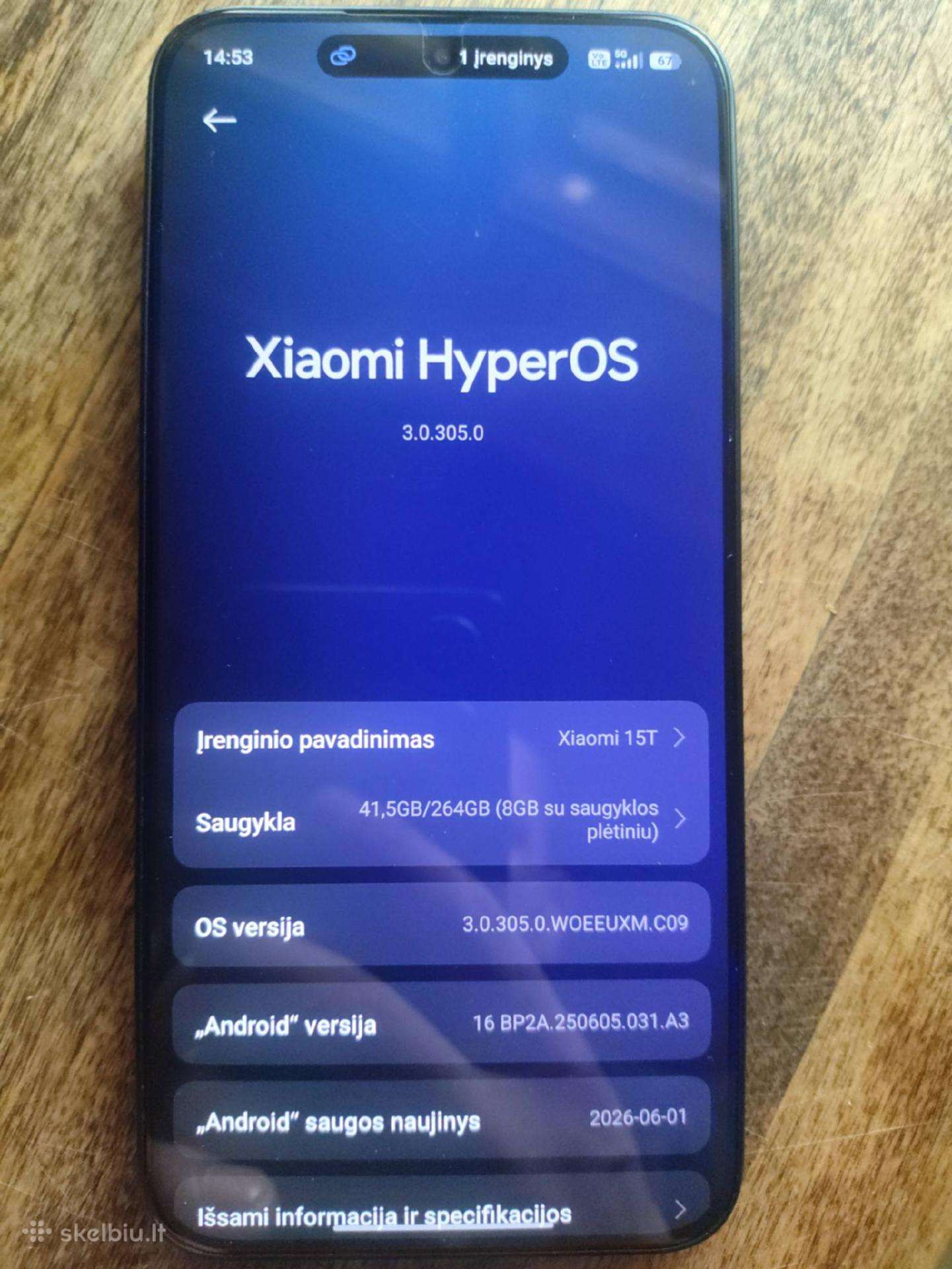 Parduodamas xiaomi 15t