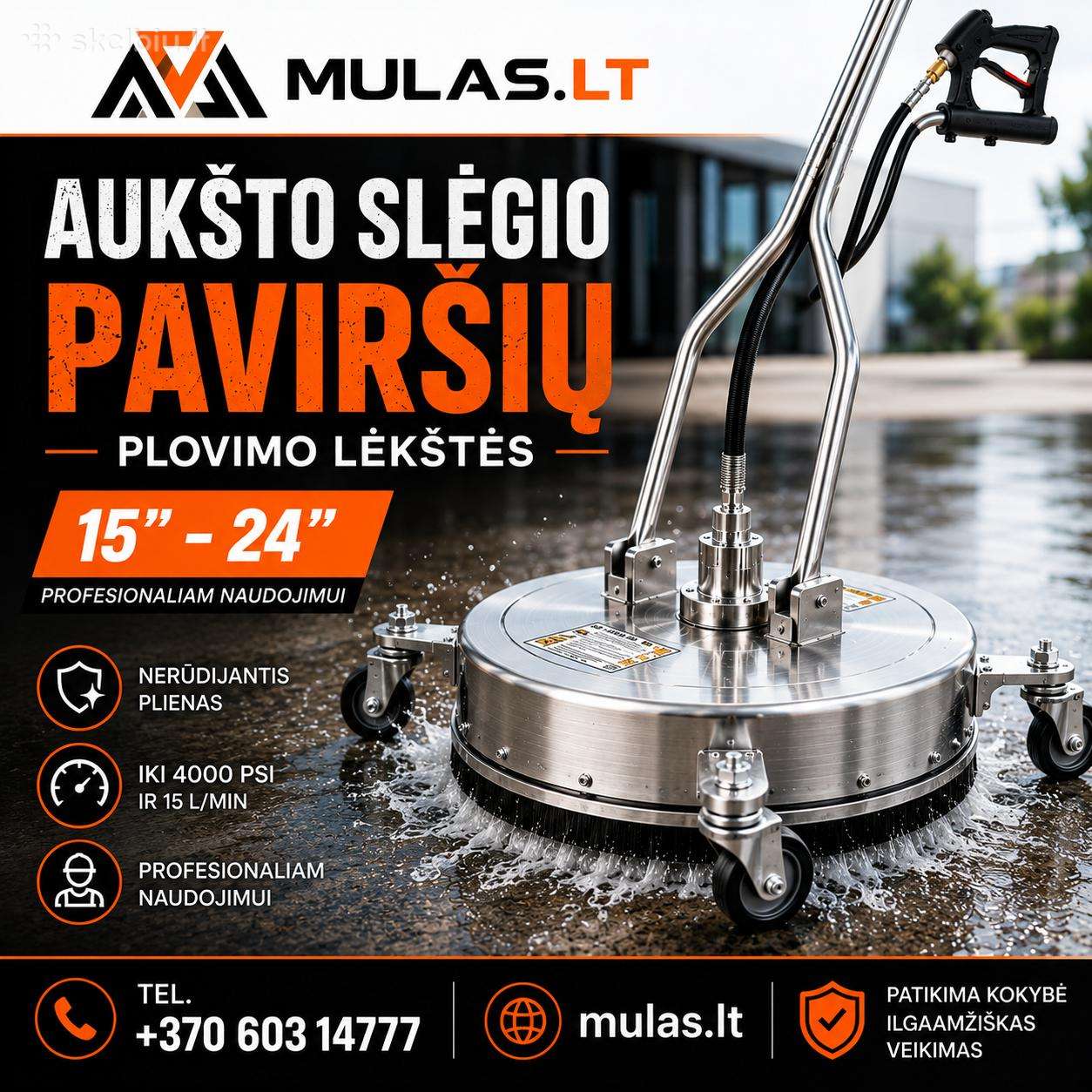 Aukšto slėgio paviršių plovimo lėkštės 15"–24"
