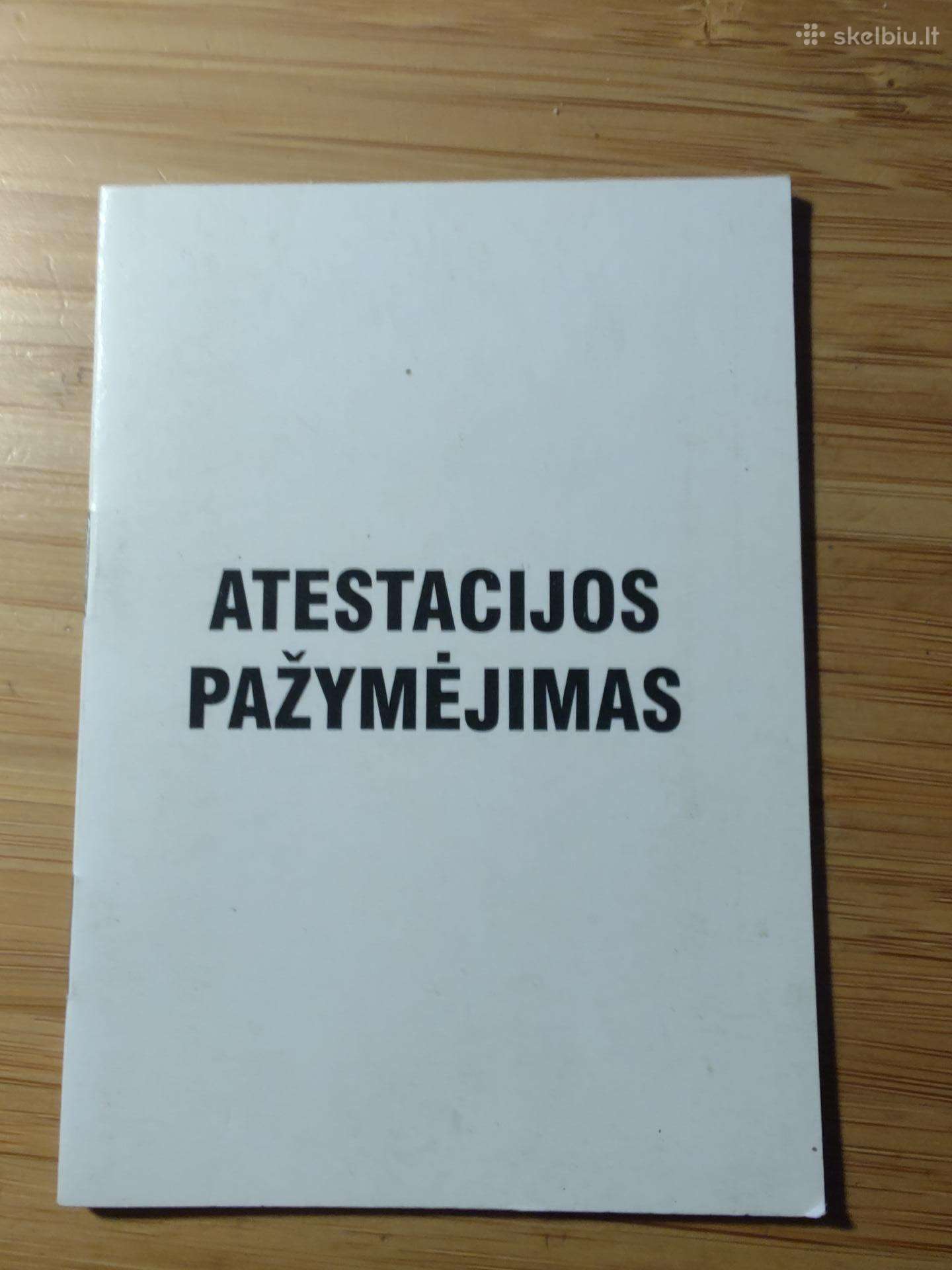 Automobilinio krano mašinisto atestacijos pažymėj