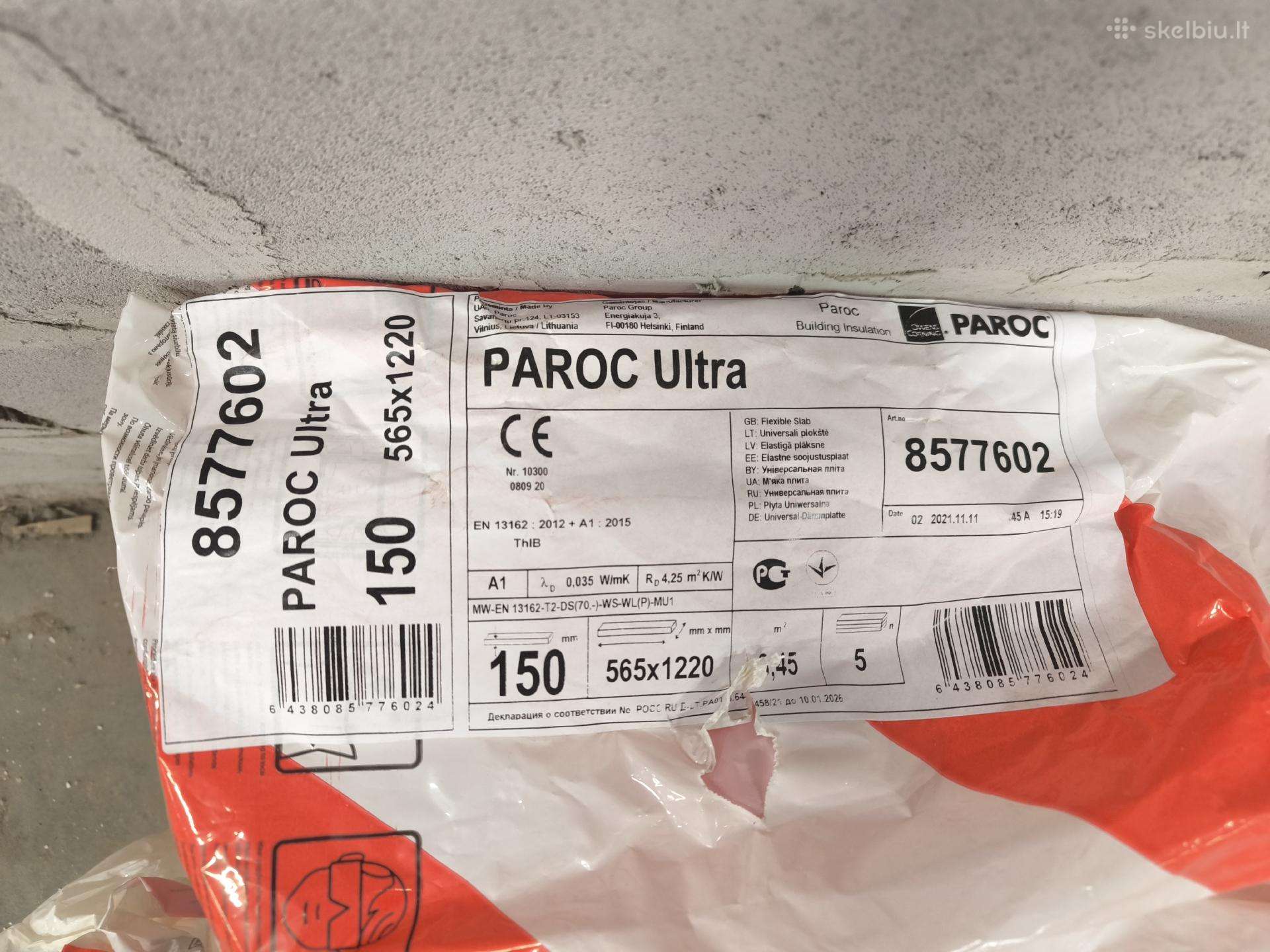Parduodu mineralinę vatą Parooc Ultra