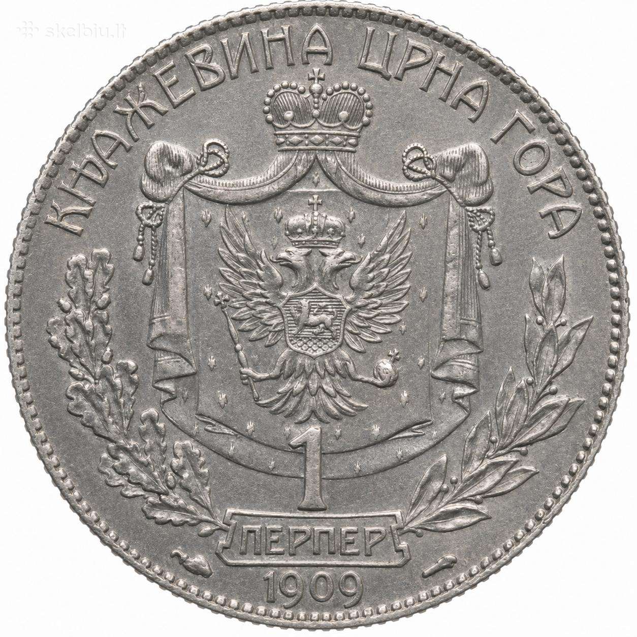 1909 Juodkalnija 1 perperas