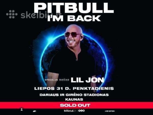 2 bilietai į Pitbull koncertą (fanų zona)