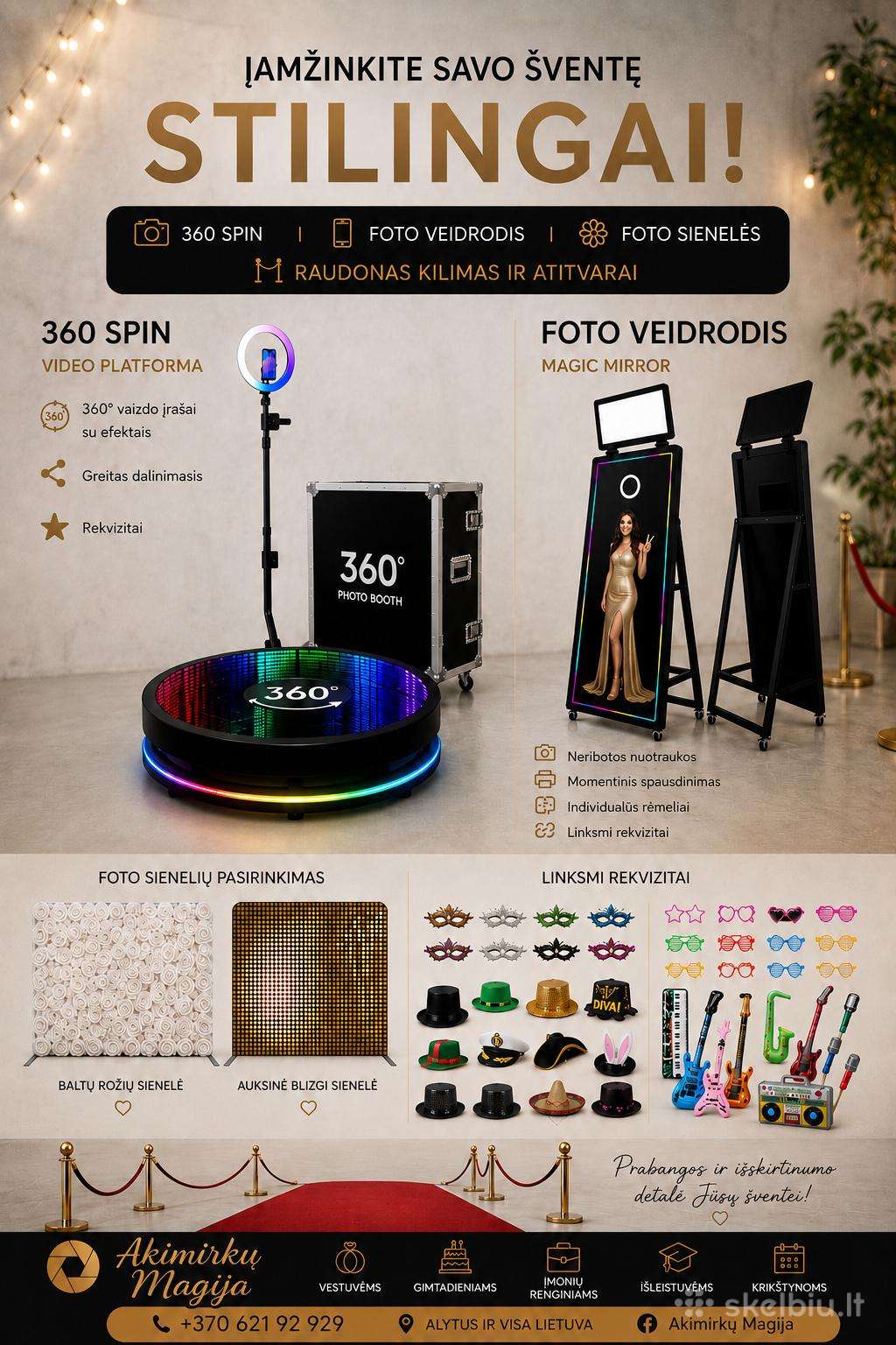 Foto veidrodis ir 360 platforma