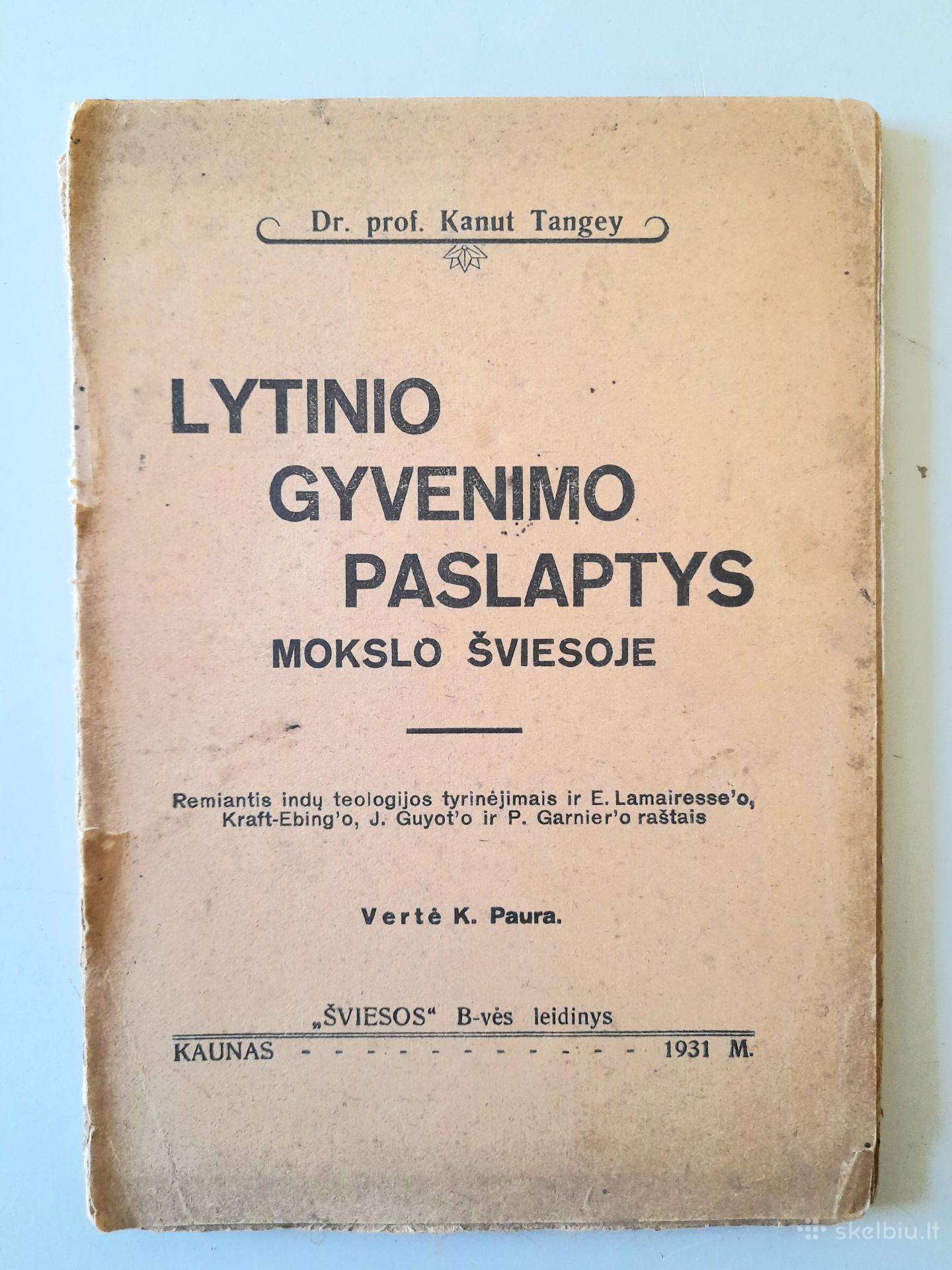 "Lytinio Gyvenimo Paslaptys mokslo šviesoje" 1931m
