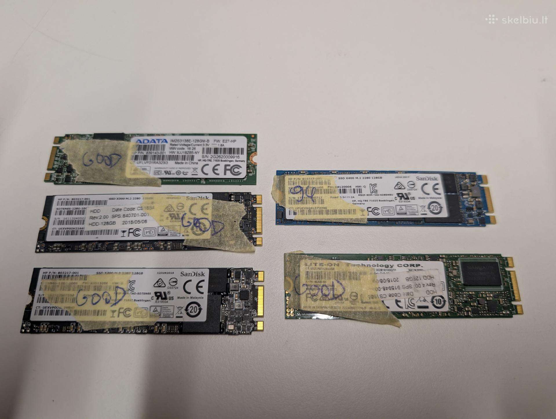 5x128gb M2 sata diskai 5vnt